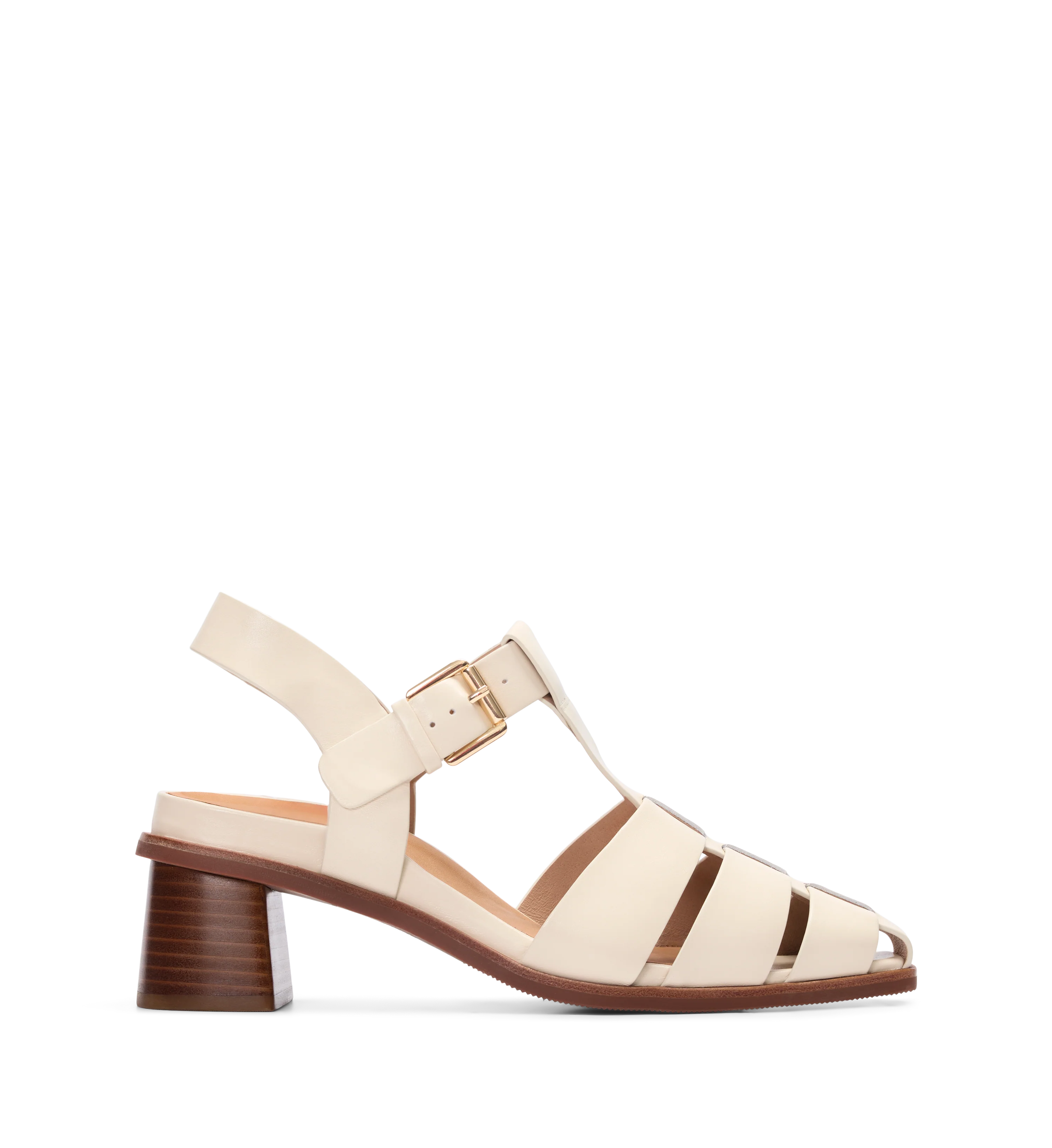 Cardellina Ecru Leather Casual Heels