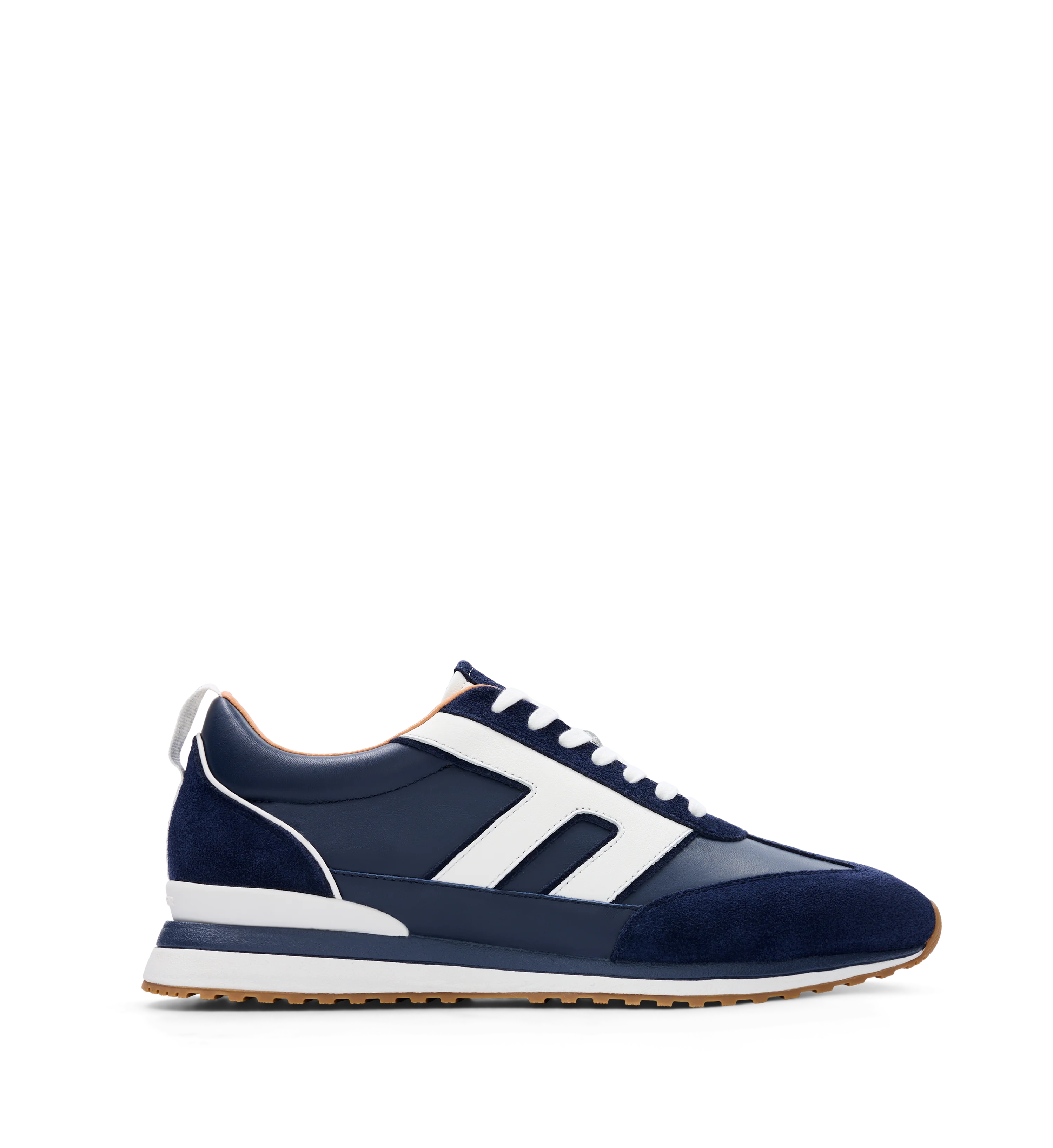 Stork Navy Leather & Suede Sneakers