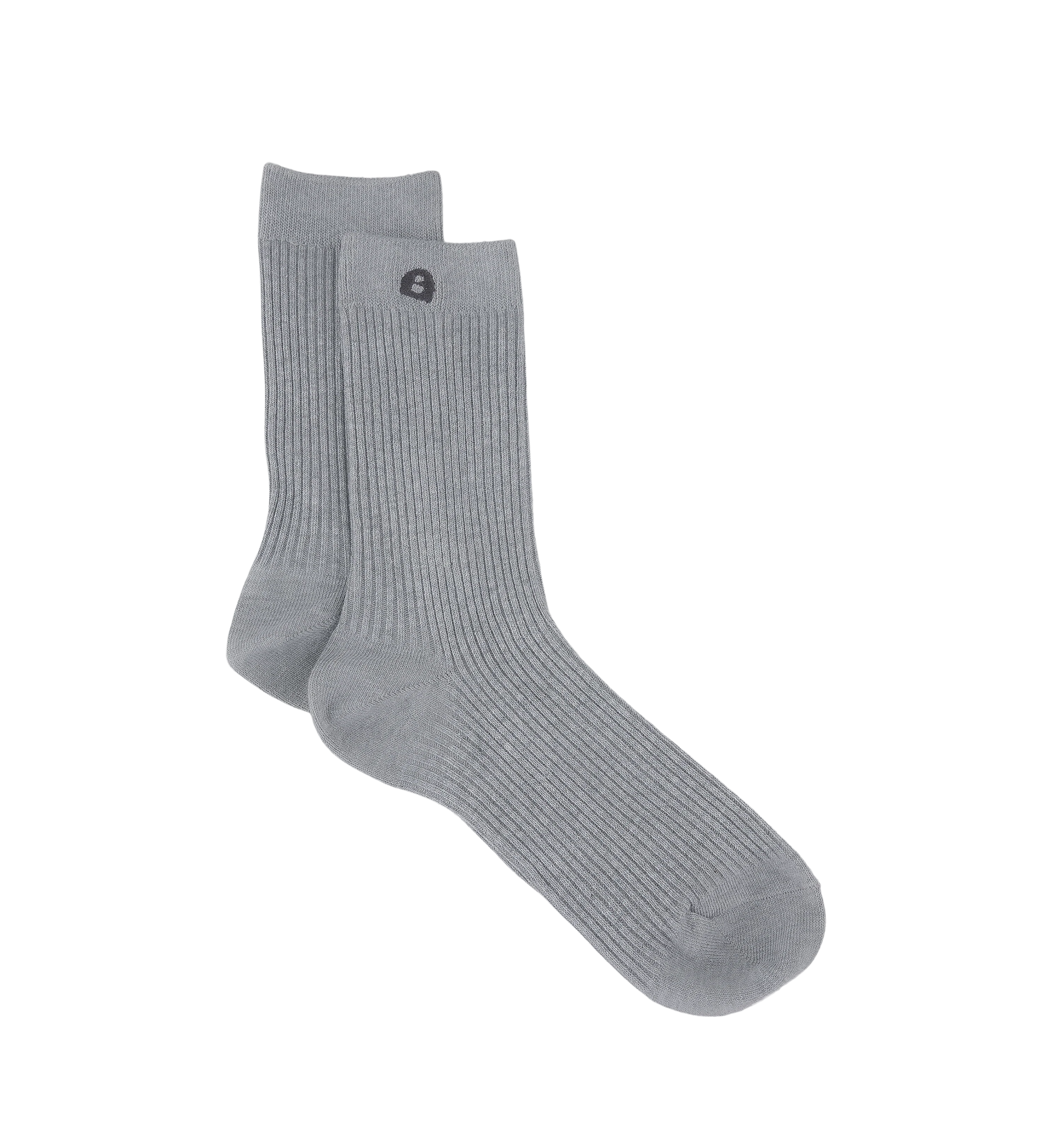 Womens Crew Socks 2pk Grey Marle Cotton Blend
