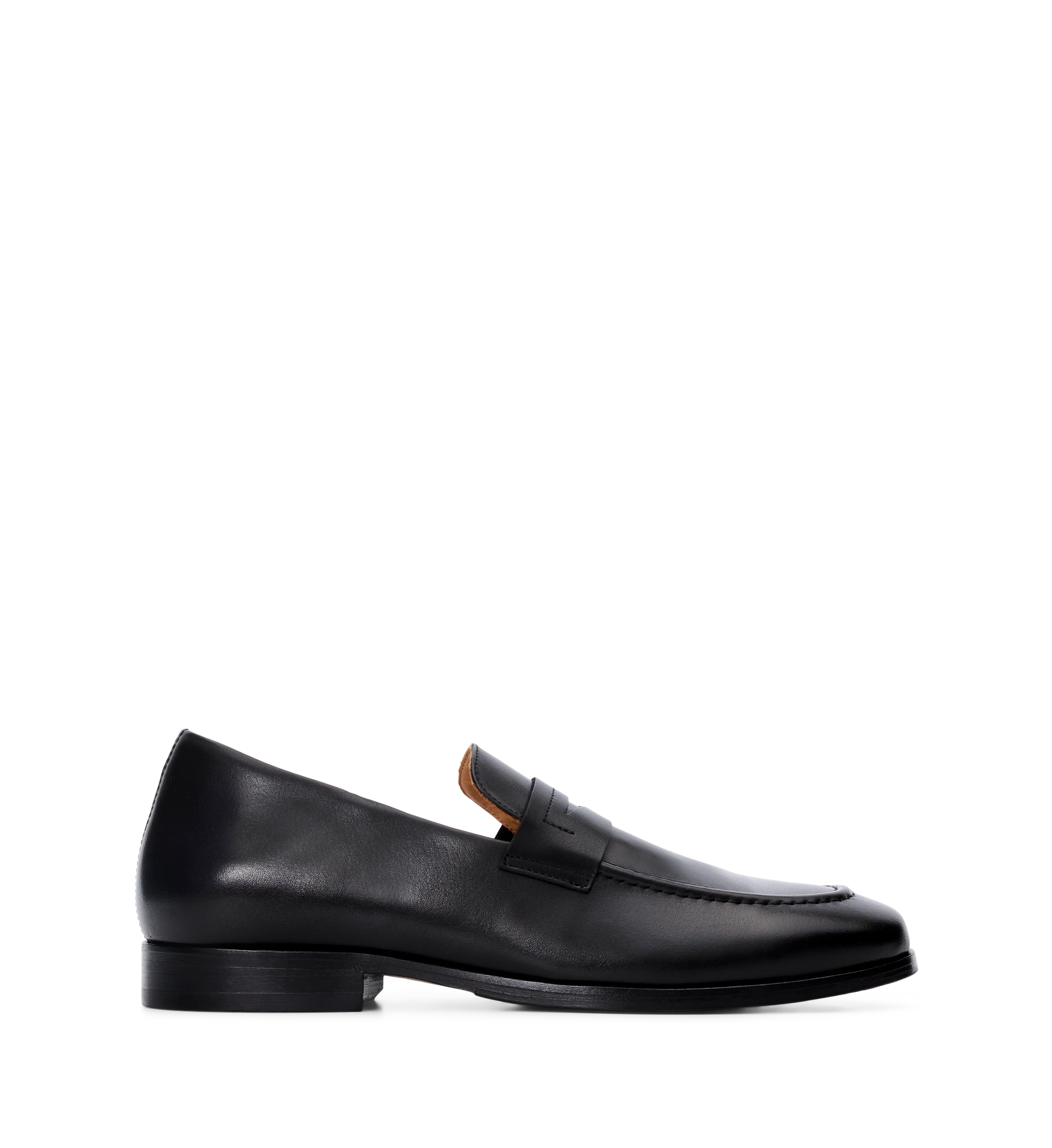 Samarium Black Leather Loafers