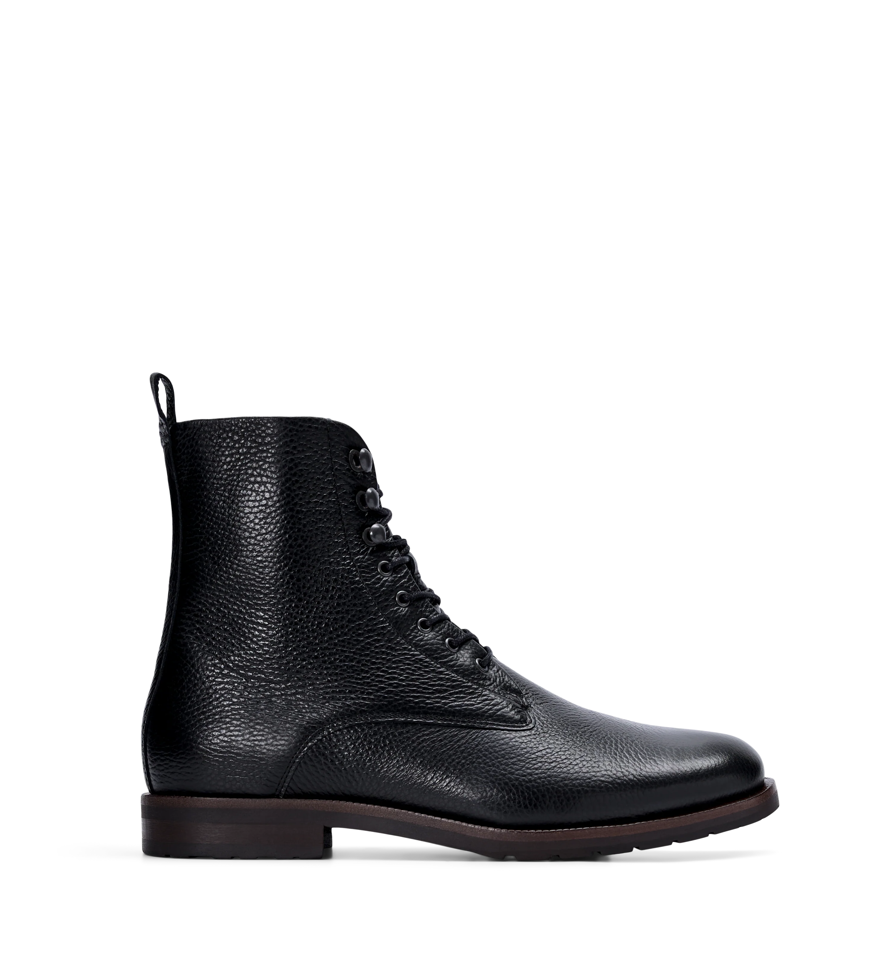 Argon Black Pebbled Leather Boots