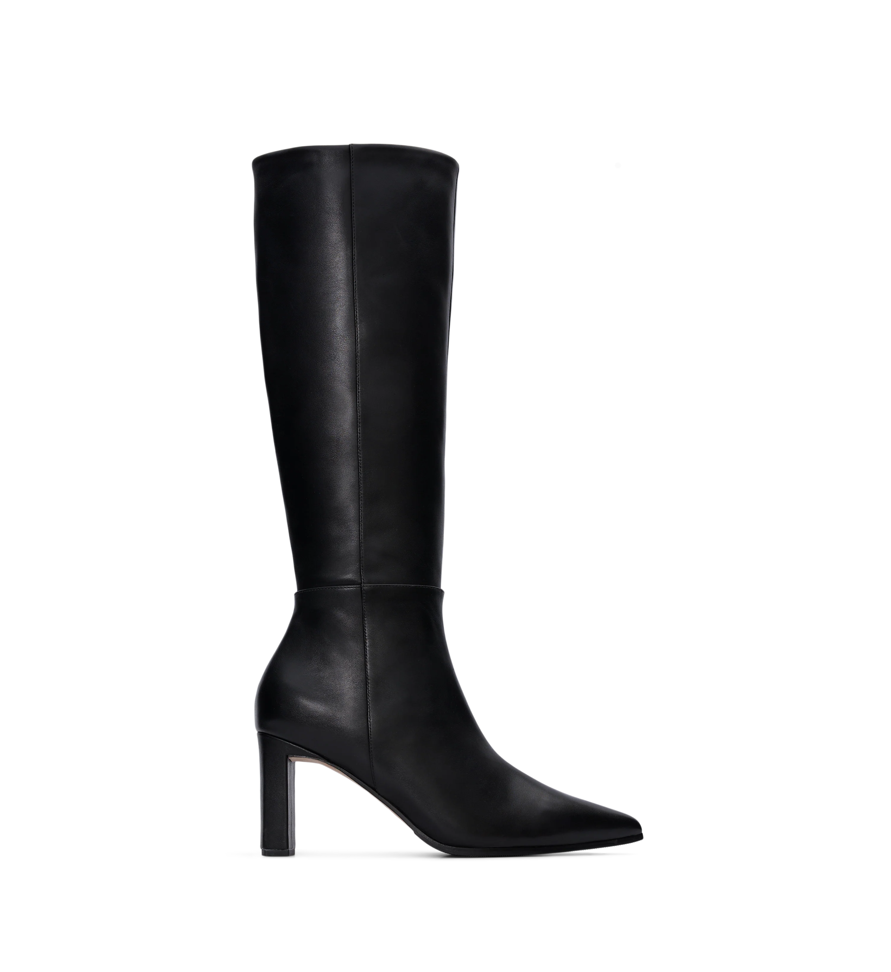 Pandion Black Leather Knee High Boots