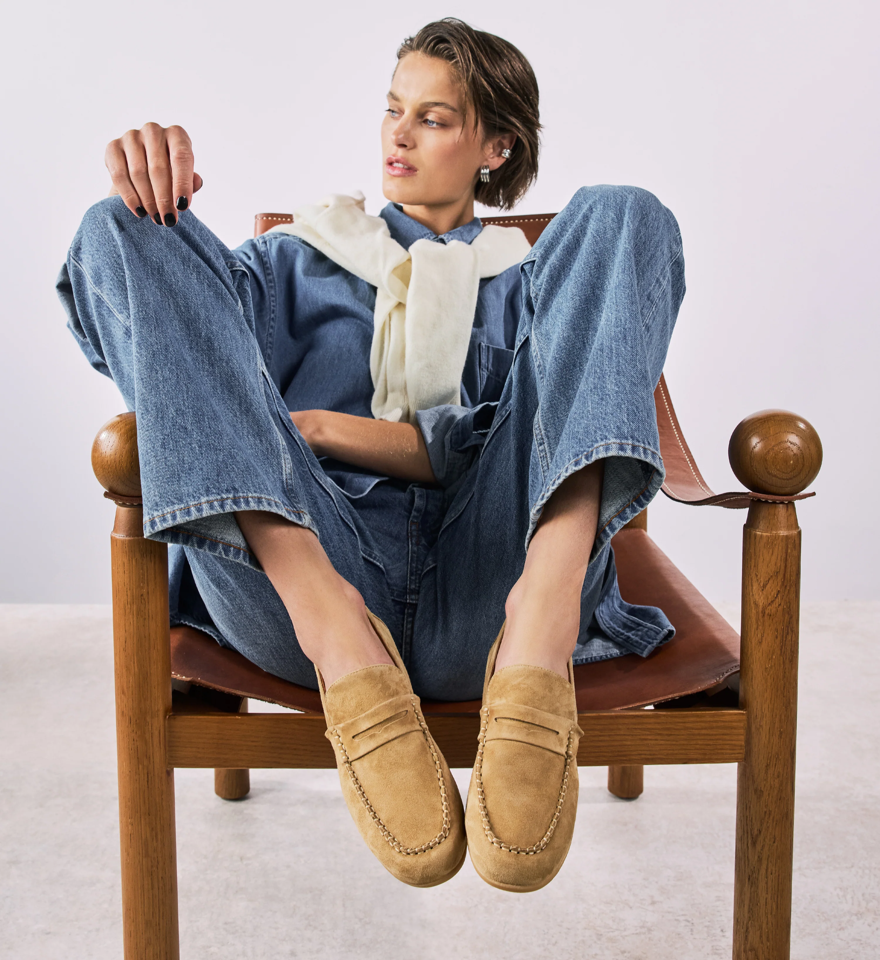 Hobby Sand Suede Loafers