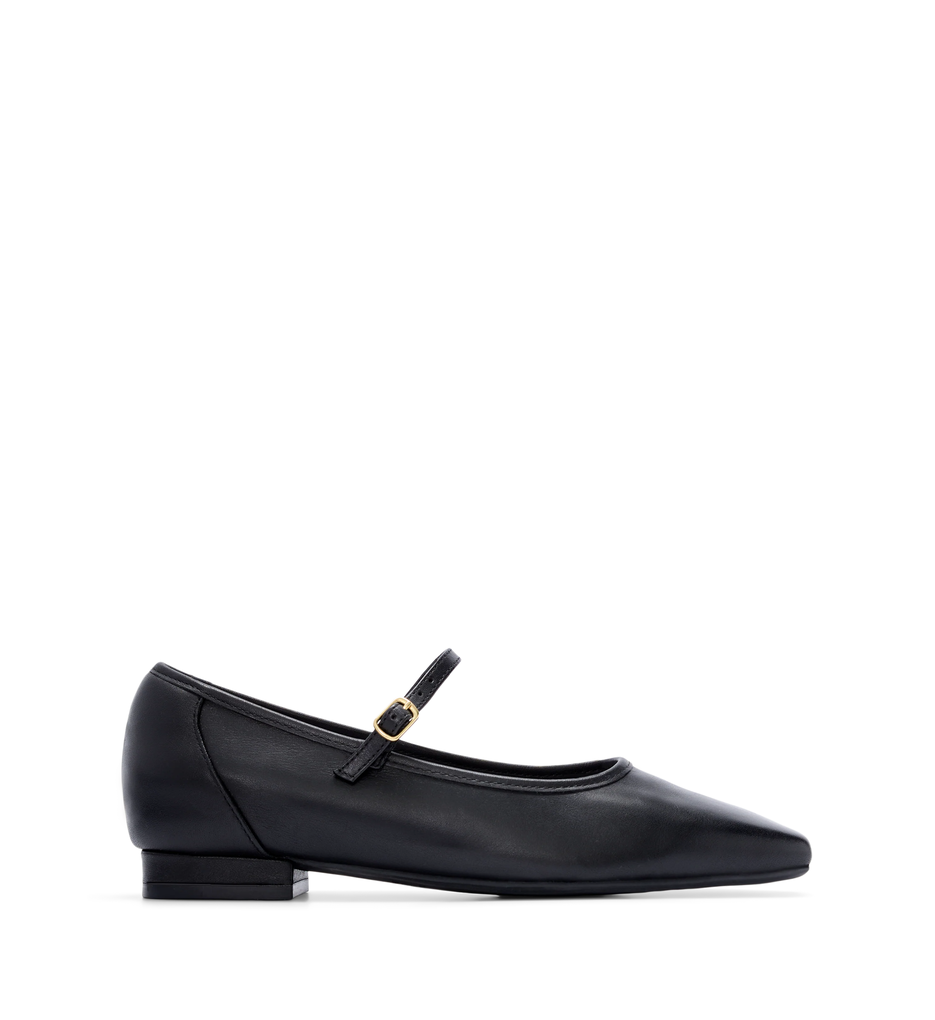 Surfbird Black Leather Ballet Flats