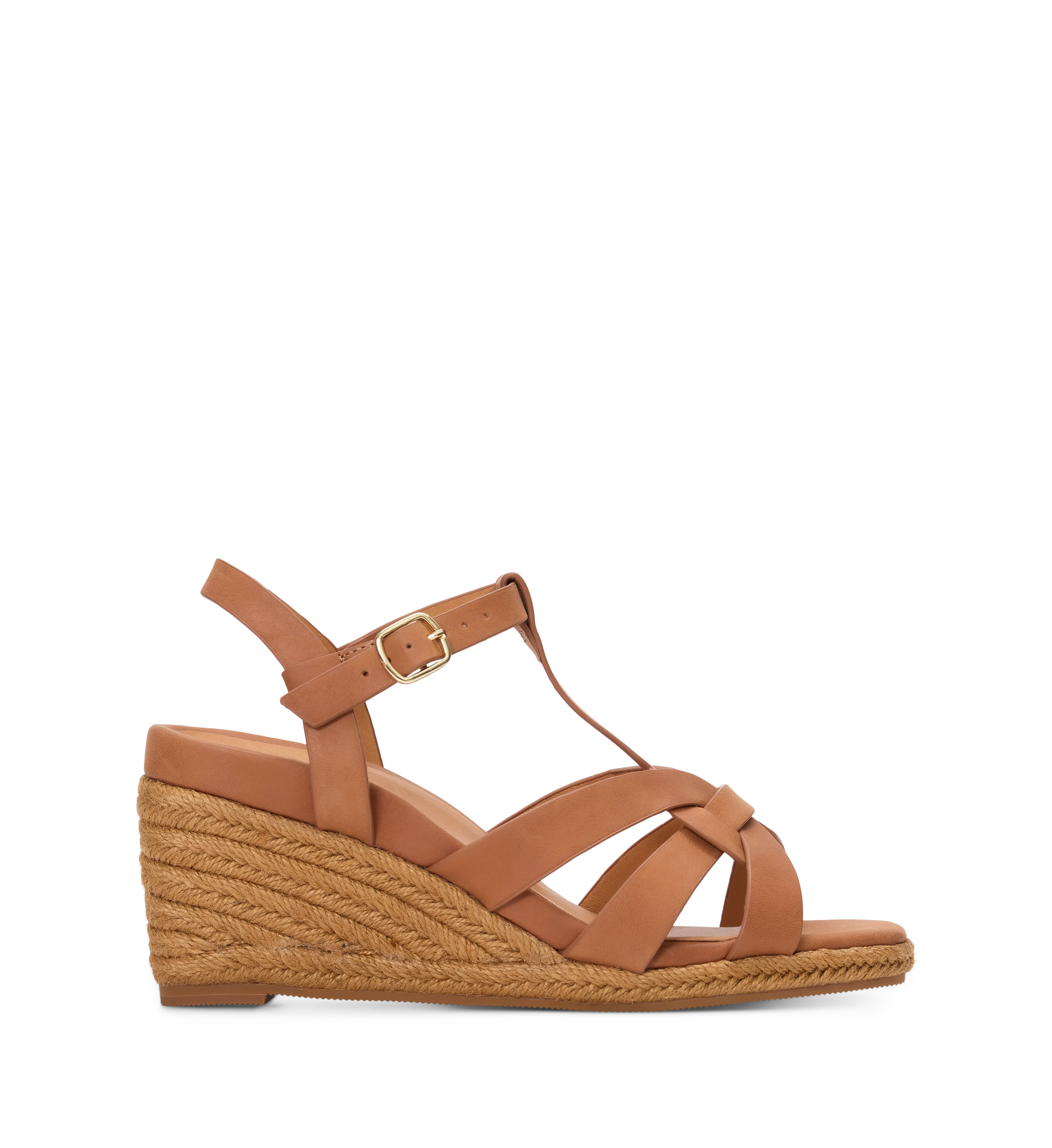 Aythya Tan Leather Wedges