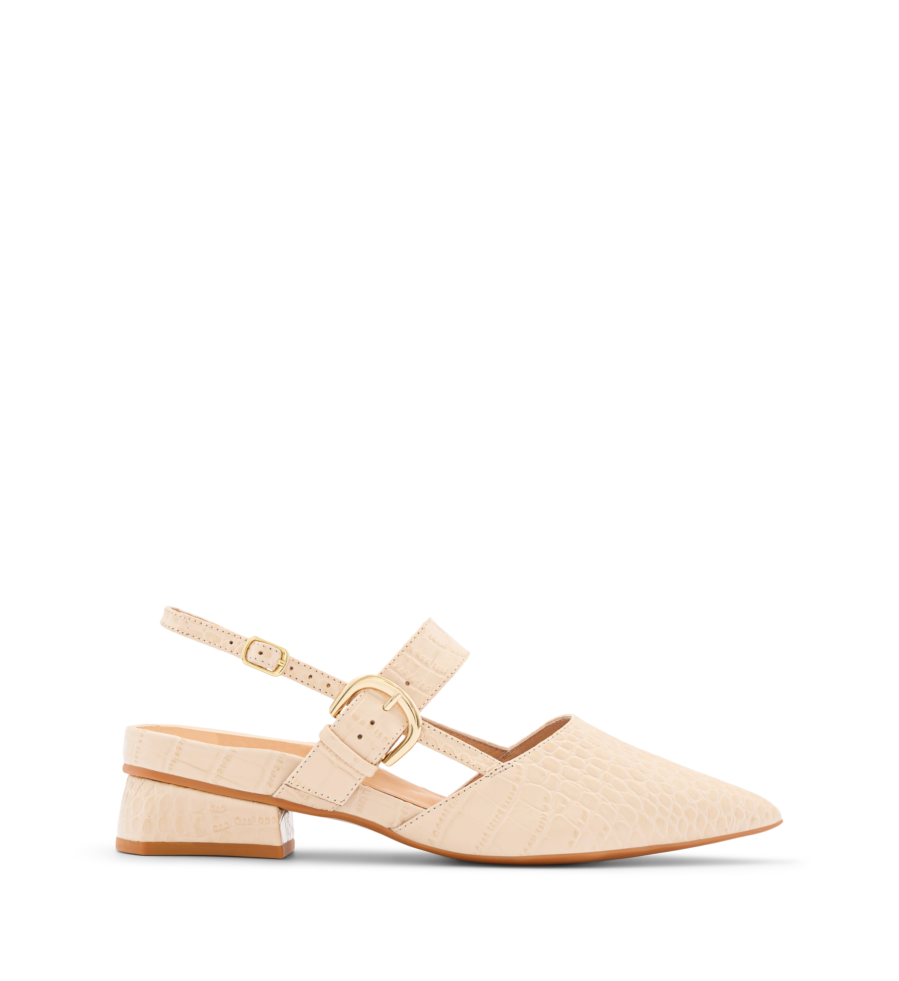 Eider Blush Croc Emboss Leather Flats