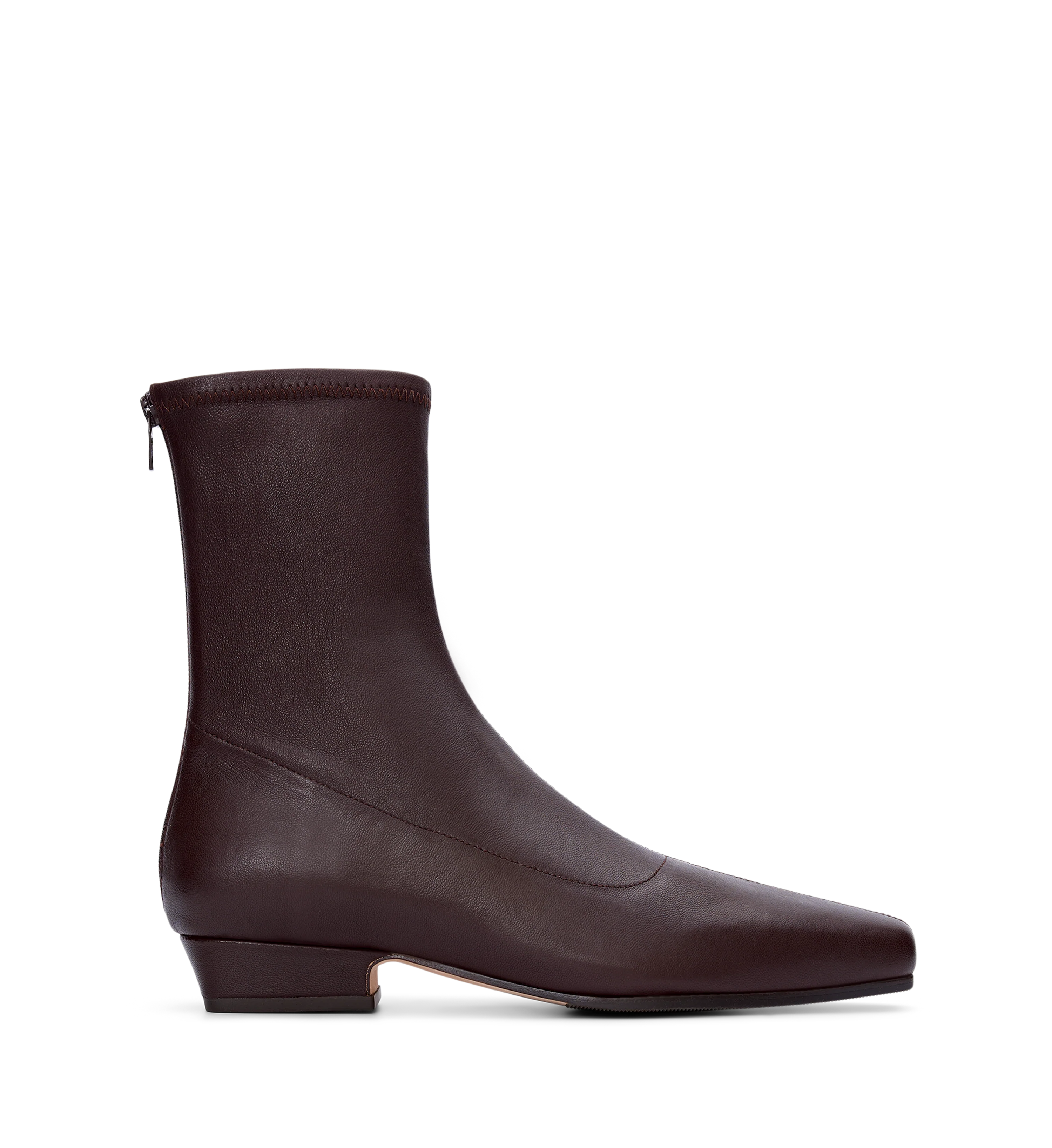 Rook Chocolate Brown Stretch Leather Flat Boots