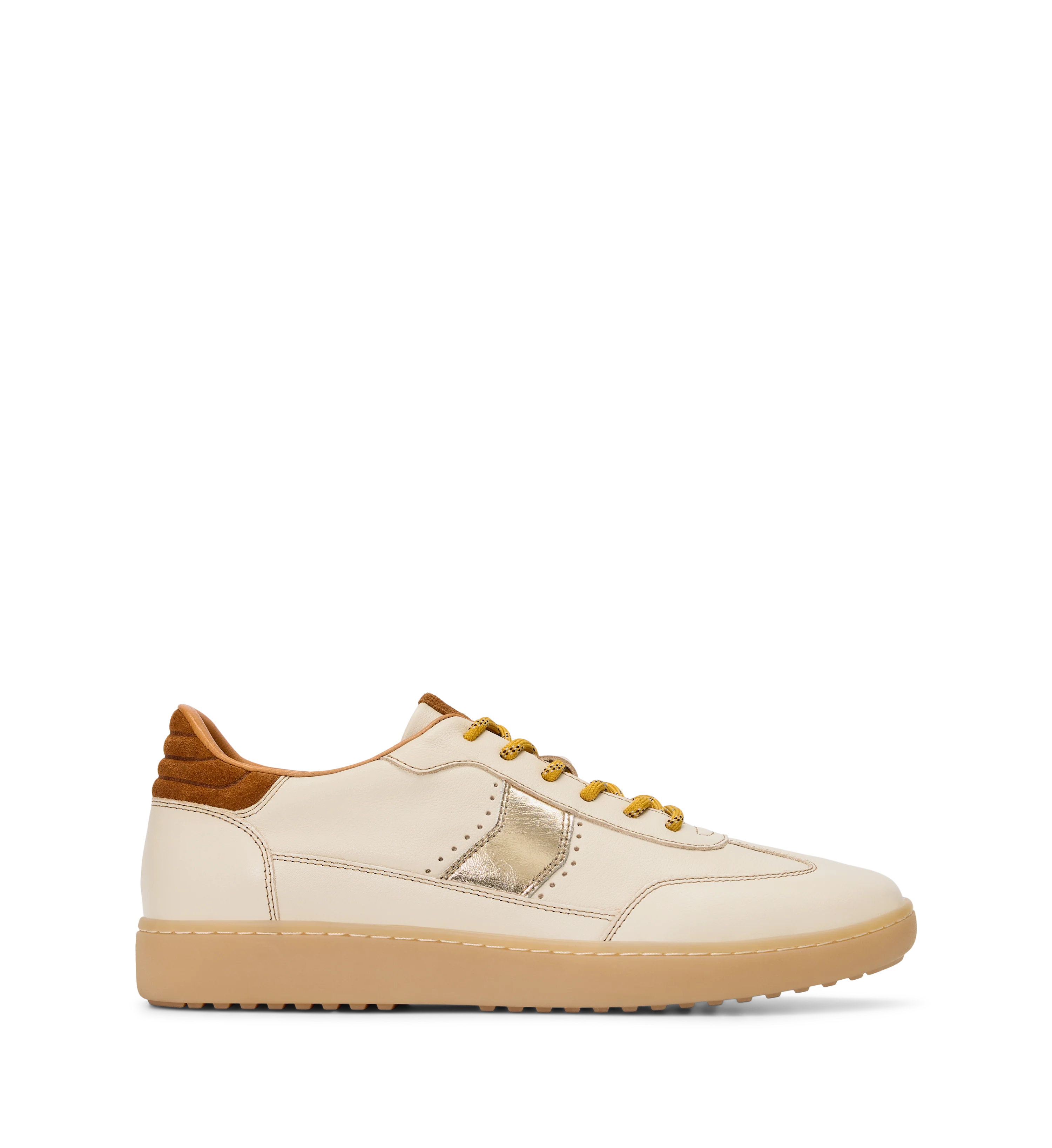 Amakihi Ecru Glimmer Leather & Suede Sneakers