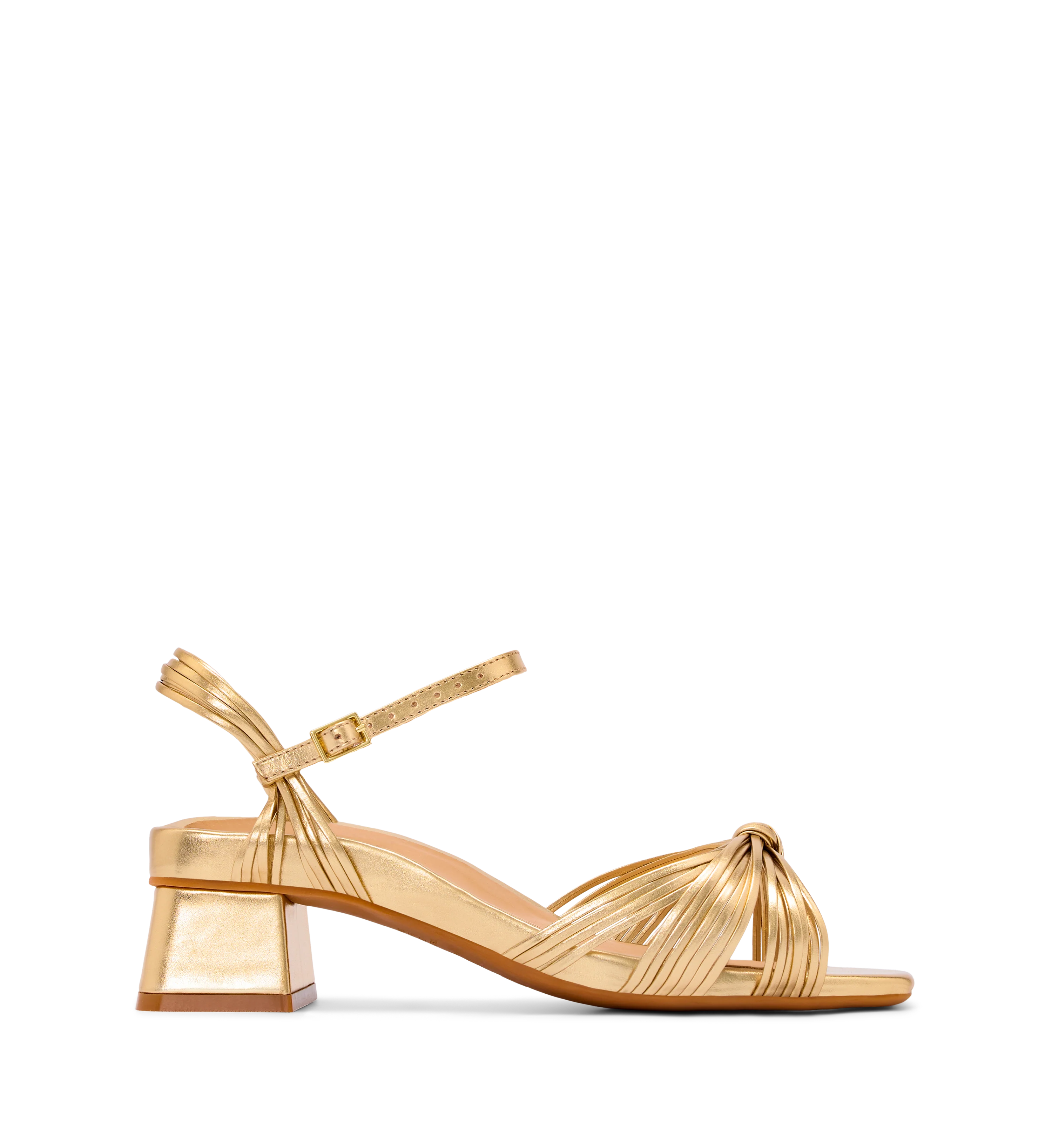 Sunangel Gold Leather Low Heels