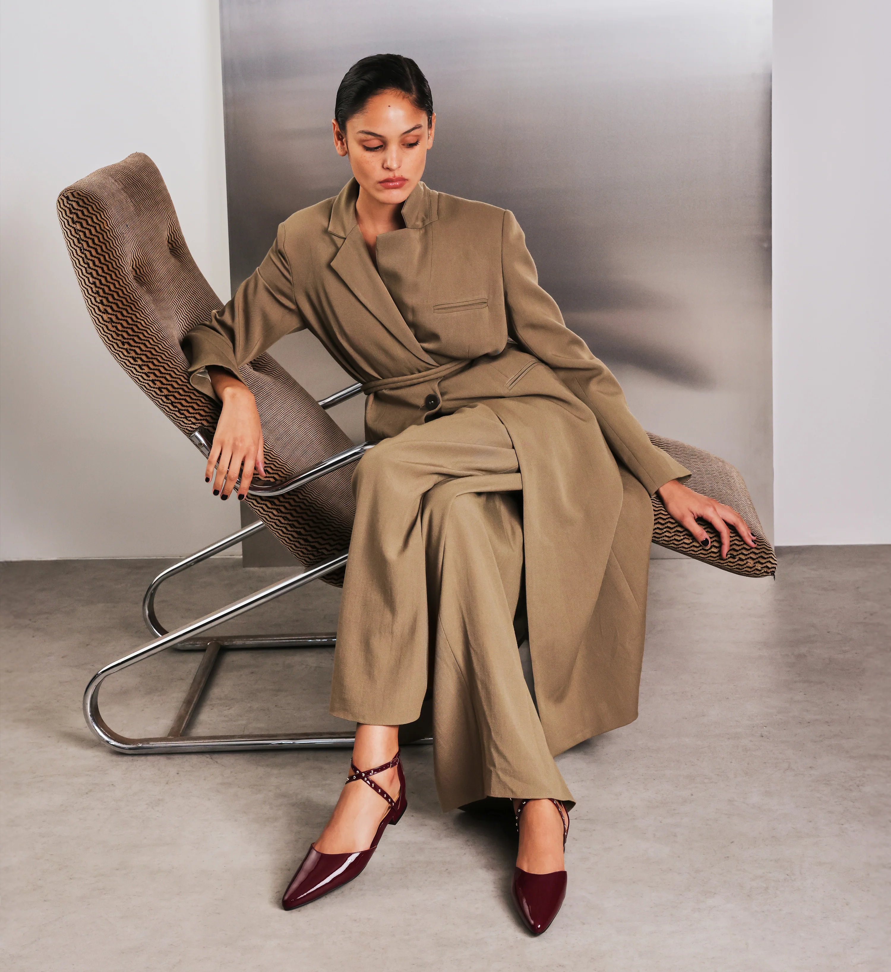 Grackle Dark Cherry Red Patent Leather Flats