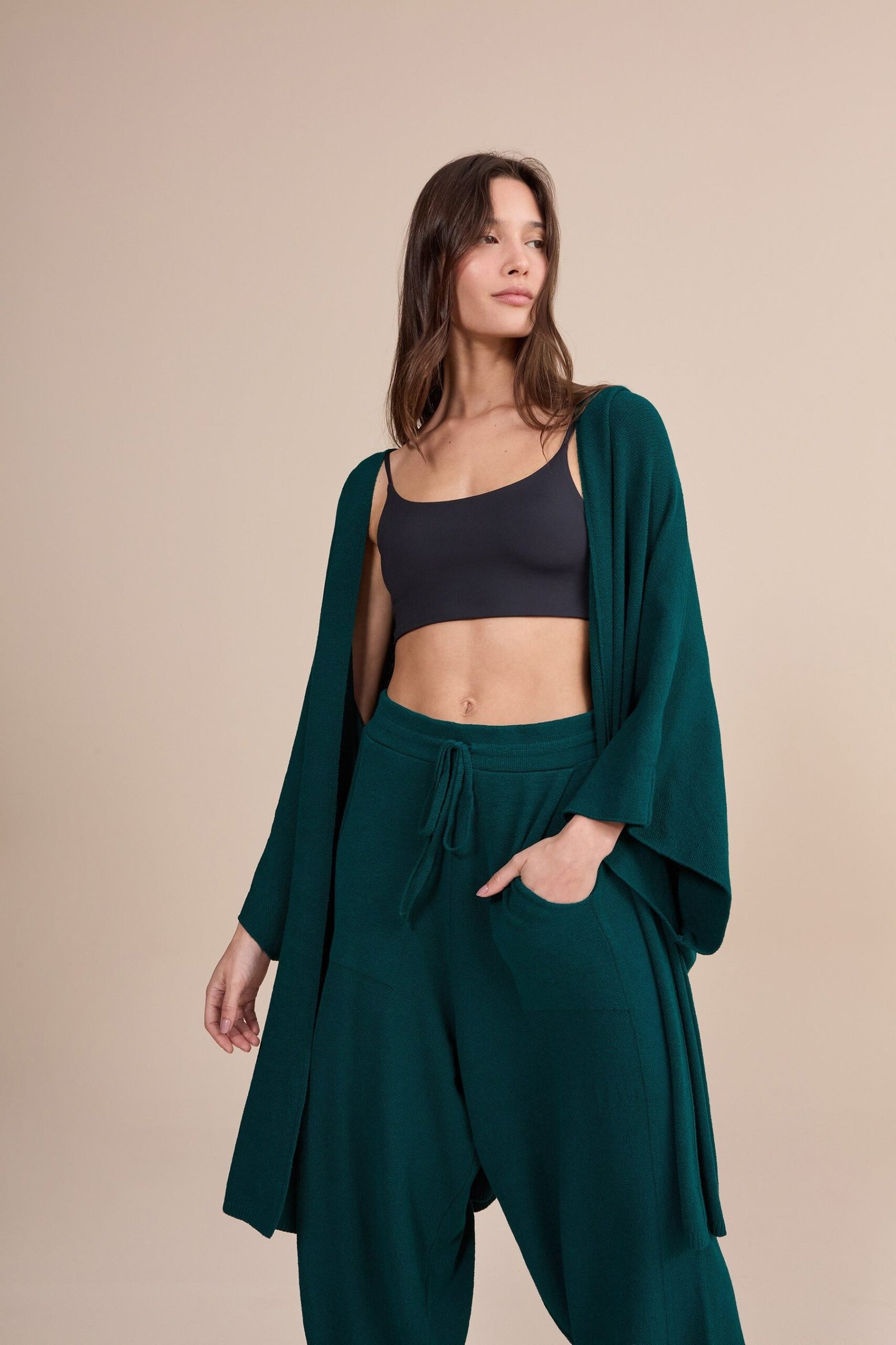 Mesh Stitch Knit Cardigan Jacket