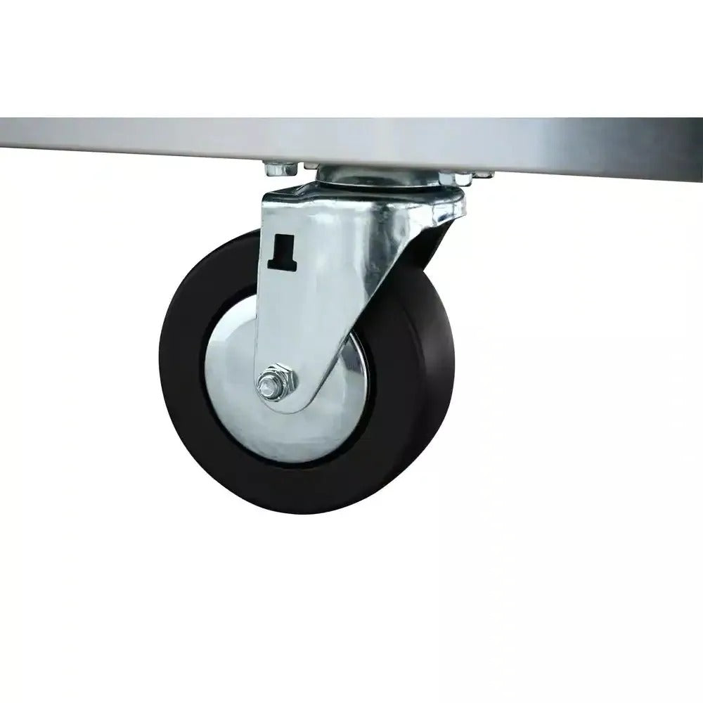 2026 Sales72 in 18-Drawer 24 in. D Mobile Workbench with Solid Wood Top Stainless Steel