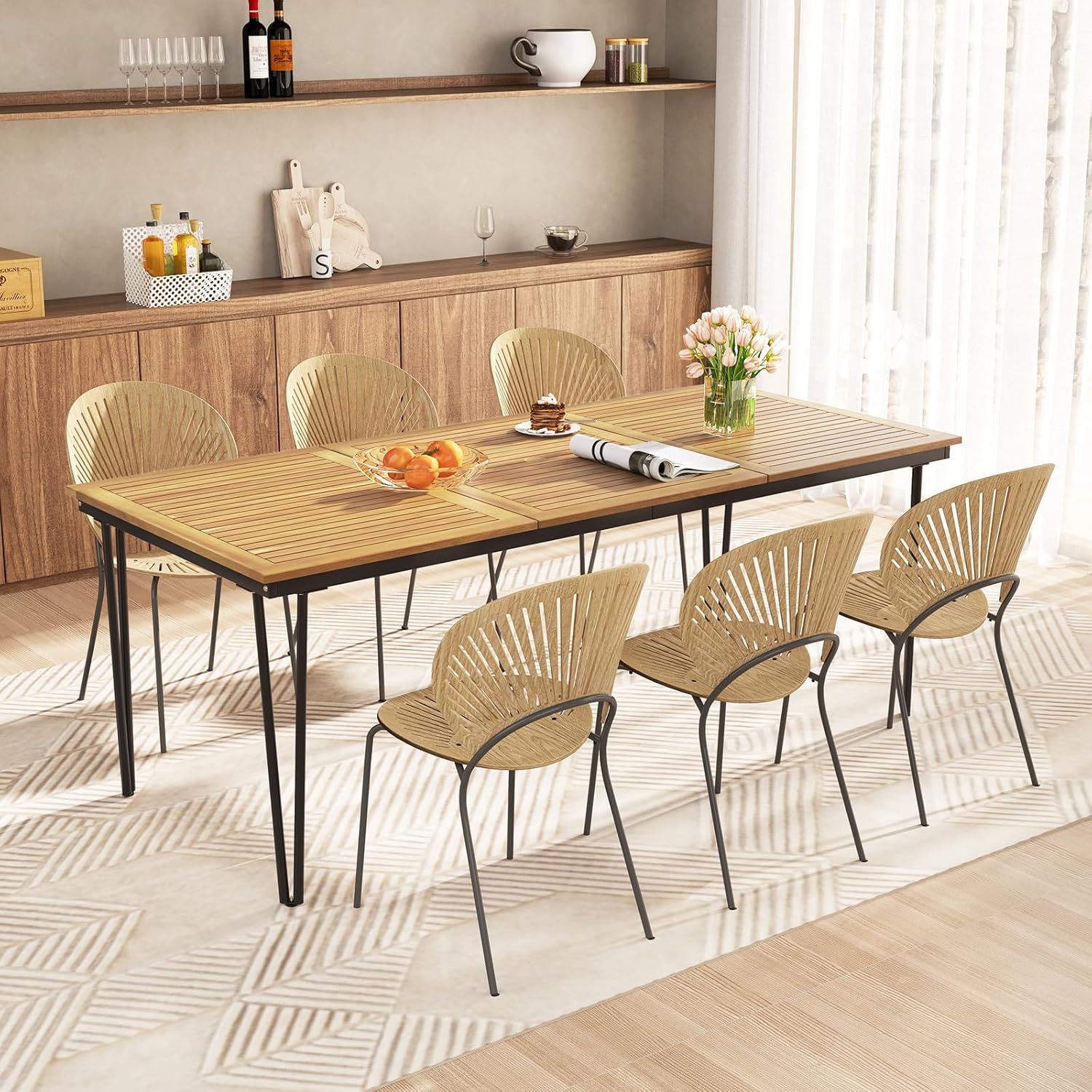 2026 SalesRELAX4LIFE Wooden Outdoor Dining Table for 8, 79