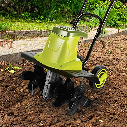 2026 Sales16-Inch 12-Amp Electric Tiller and Cultivator , Green