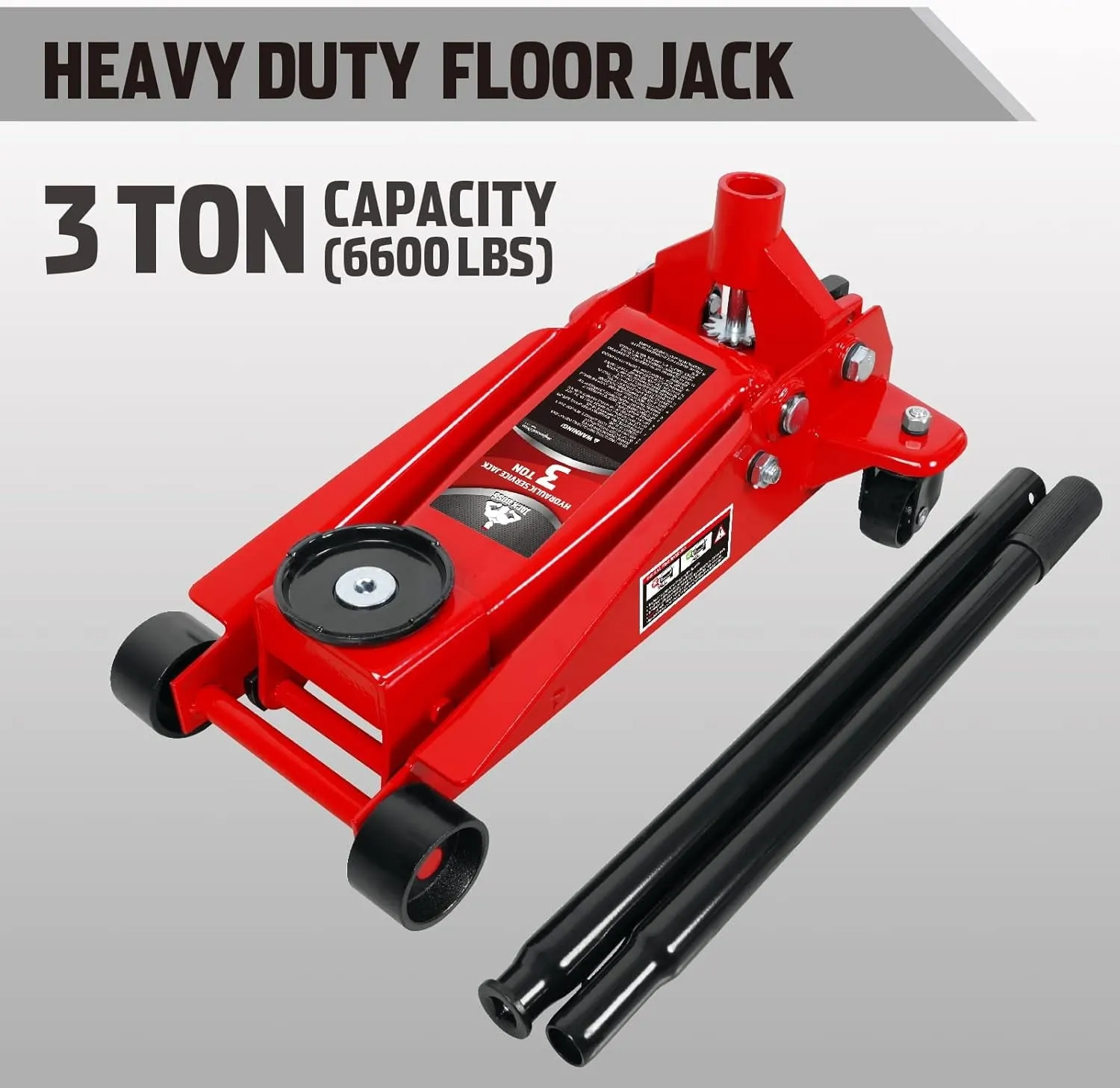 2026 Sales3 Ton Hydraulic Floor Jack with Quick Lift Pump Car Jack, (6,000 lb) Capacity,Red,W83025