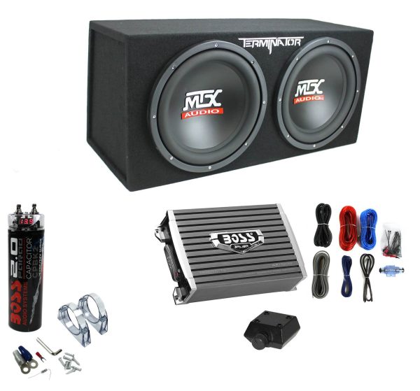 2026 Sales1200W Dual Loaded Subwoofer Box + 1500W Amplifier + Capacitor