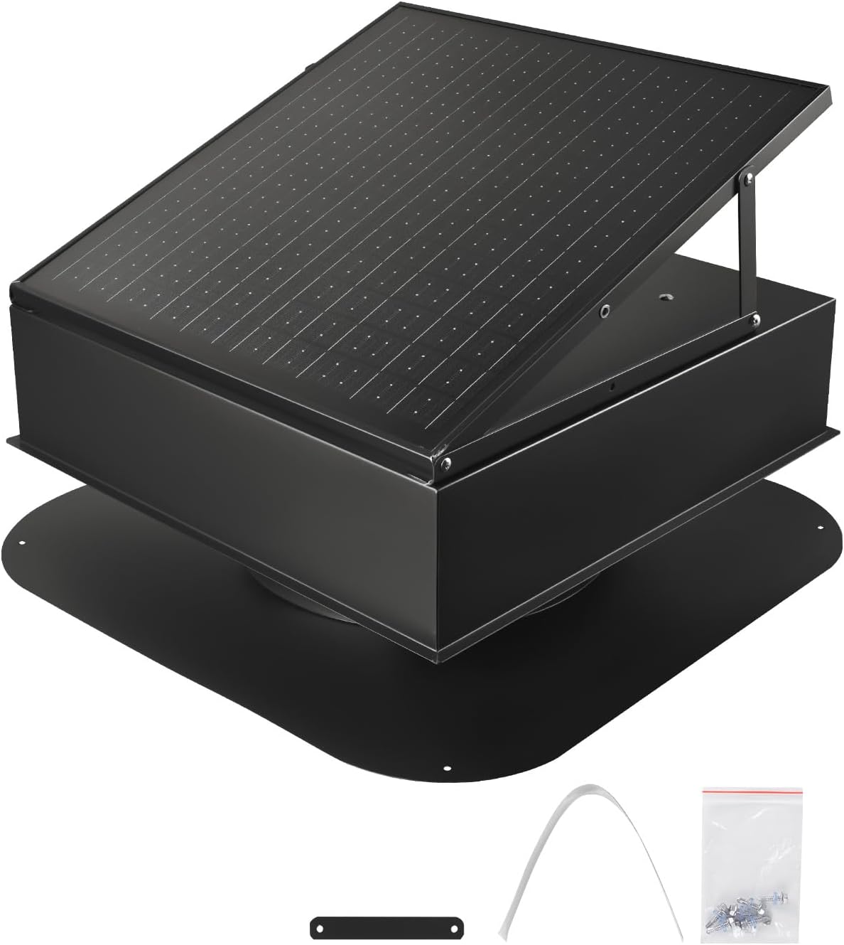 2026 SalesRoof attic exhaust fan, 50-watt intelligent solar roof ventilation fan, equipped with thermostat, remote control, 3000 cubic feet per minute airflow, built-in smoke sensor and automatic stop function (for cooling and dehumidification)