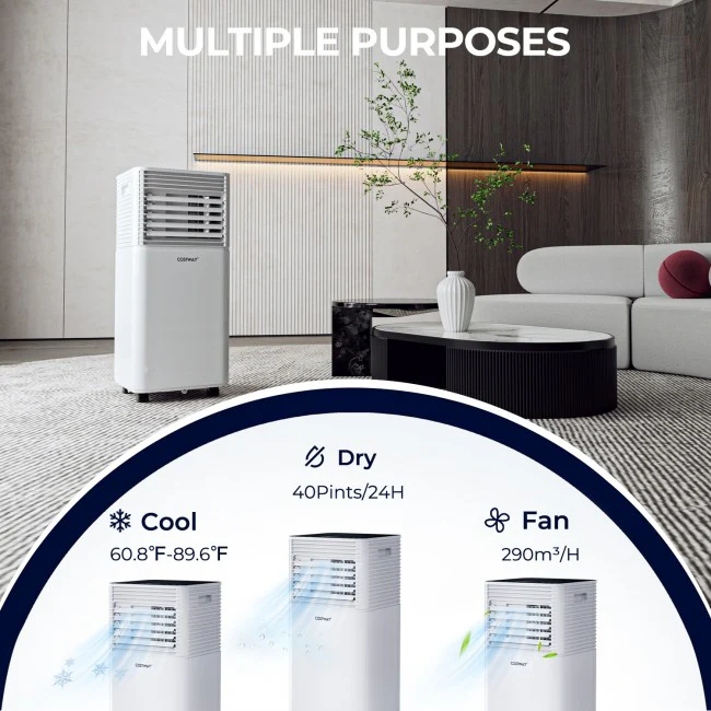 2026 Sales8000 BTU 3-in-1 Air Cooler with Dehumidifier and Fan Mode