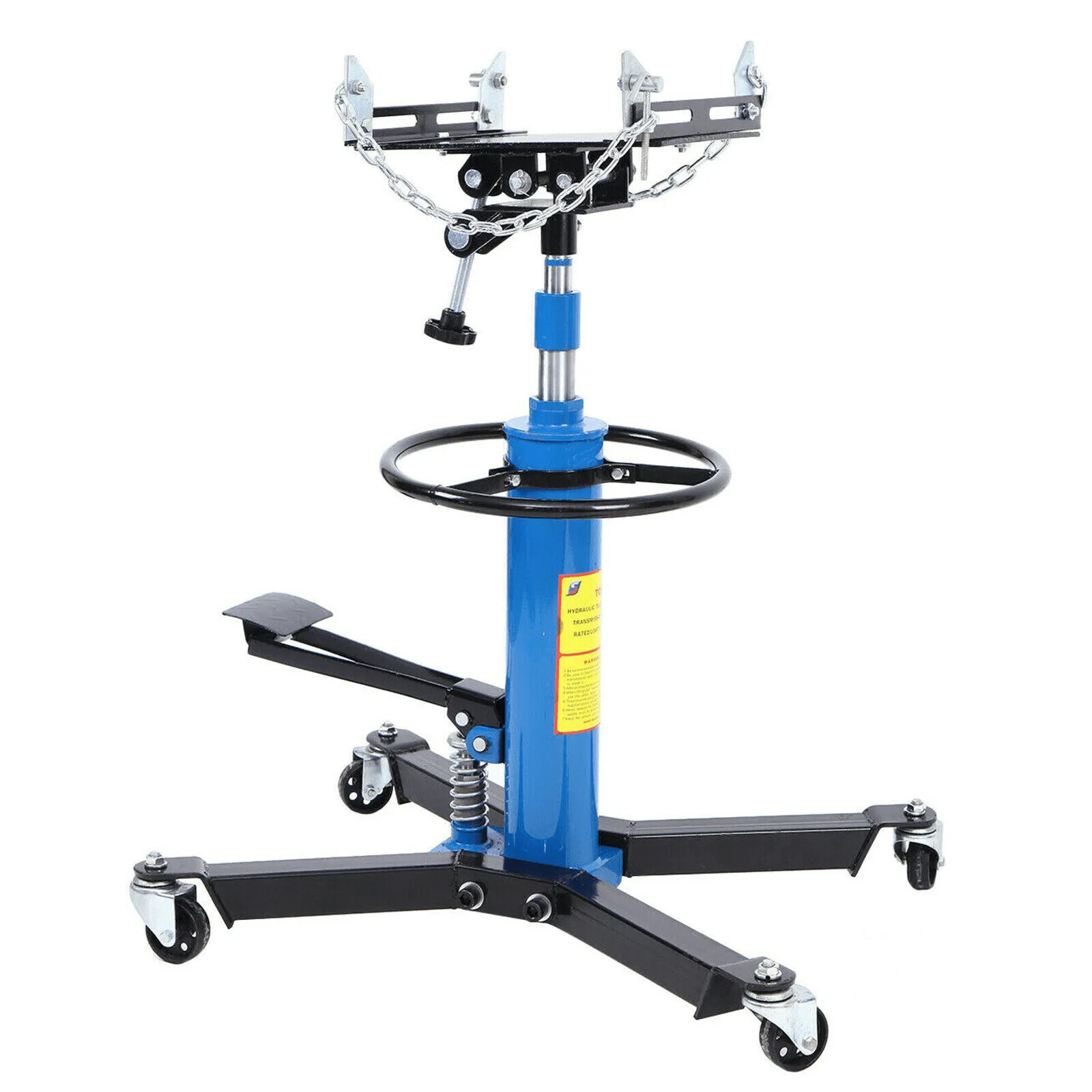 2026 Sales1660 Pounds Hydraulic Car Transmission Jack Vertical Lift with 360° Swivel Wheel Pedal ,Blue,33