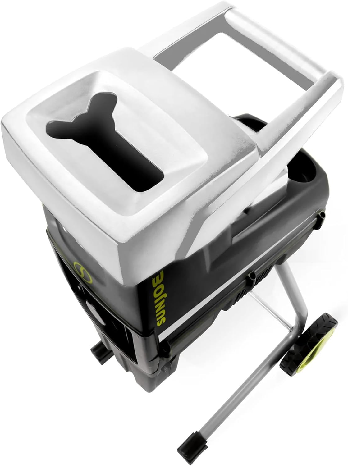 2026 Sales15 Amp Electric Silent Wood Chopper/Deburr Machine, cutting diameter 1.7 inches, reduction ratio 21:1, wheel diameter 7 inches, equipped with a safety hopper, green appearance