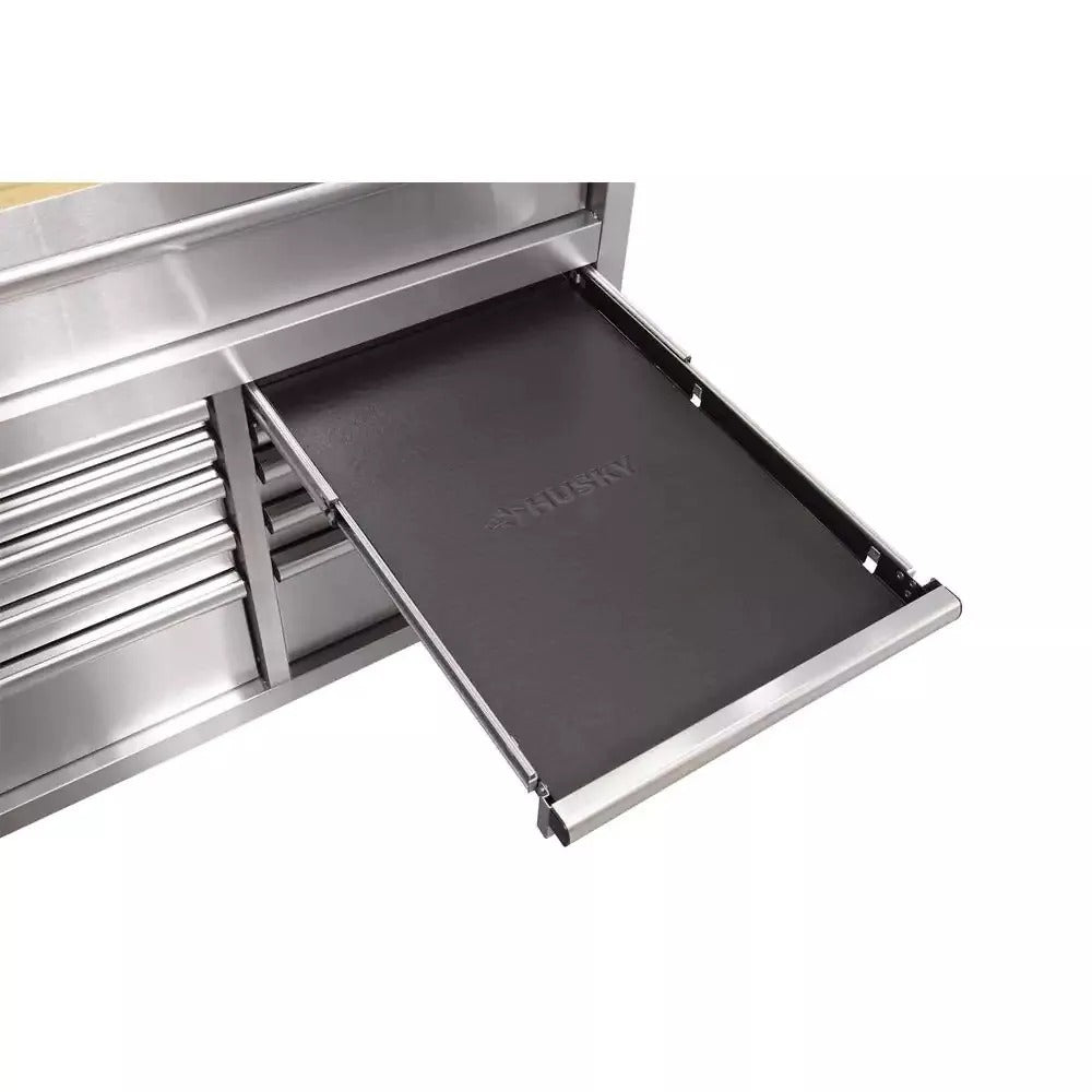 2026 Sales72 in 18-Drawer 24 in. D Mobile Workbench with Solid Wood Top Stainless Steel