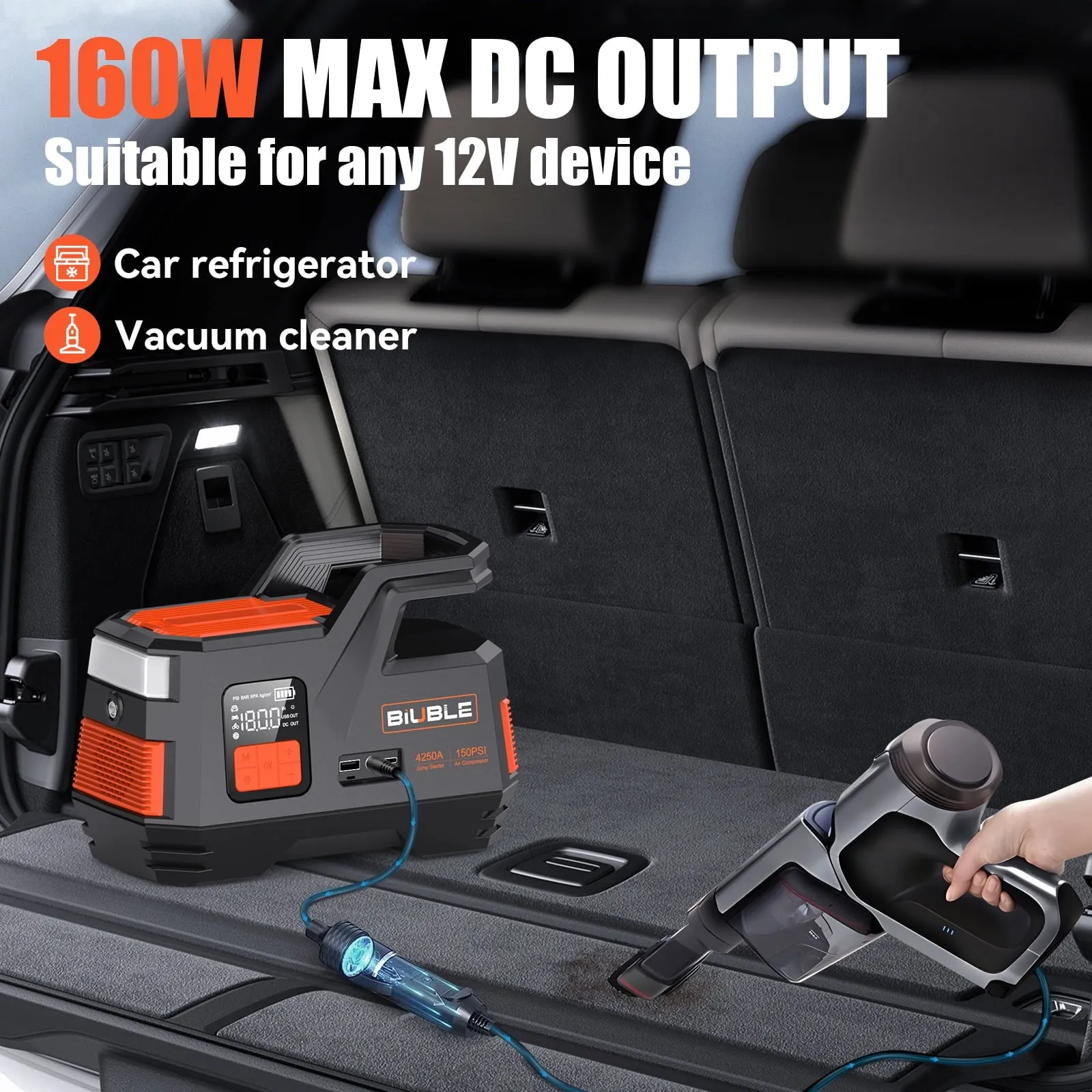 2026 SalesCar Jump Starter with Air Compressor, 4500A Peak 26800mAh 12V Auto with 150PSI Tire Inflator（up to All Gas or 10.0L Diesel Engine）