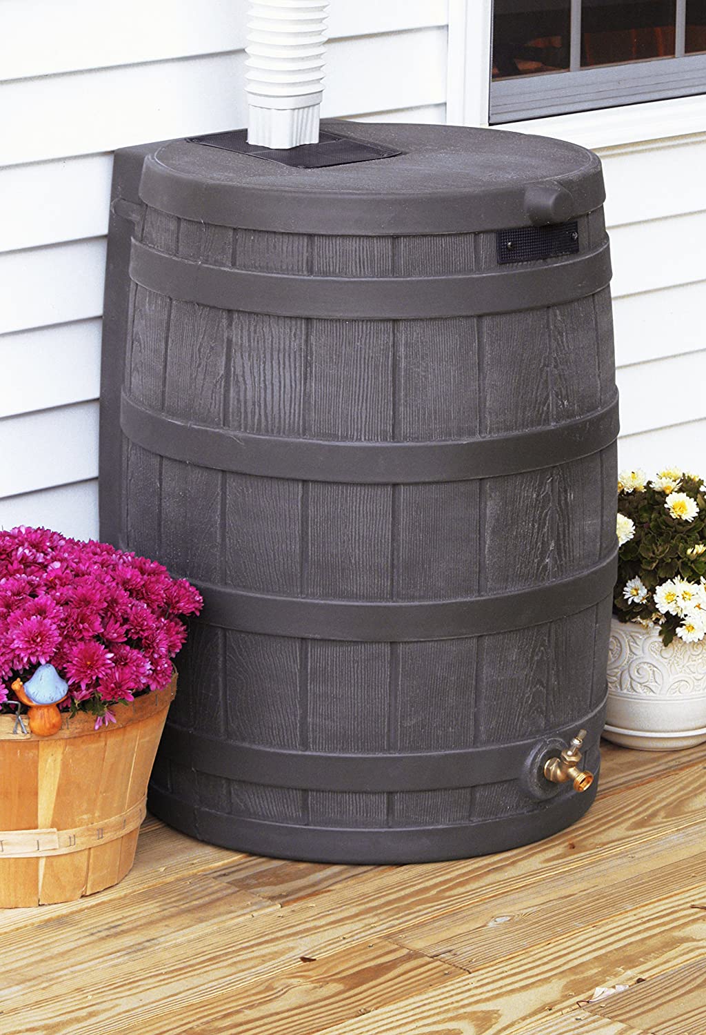 2026 Sales50 Gallon Plastic Outdoor Home Rain Barrel Water Storage Collector