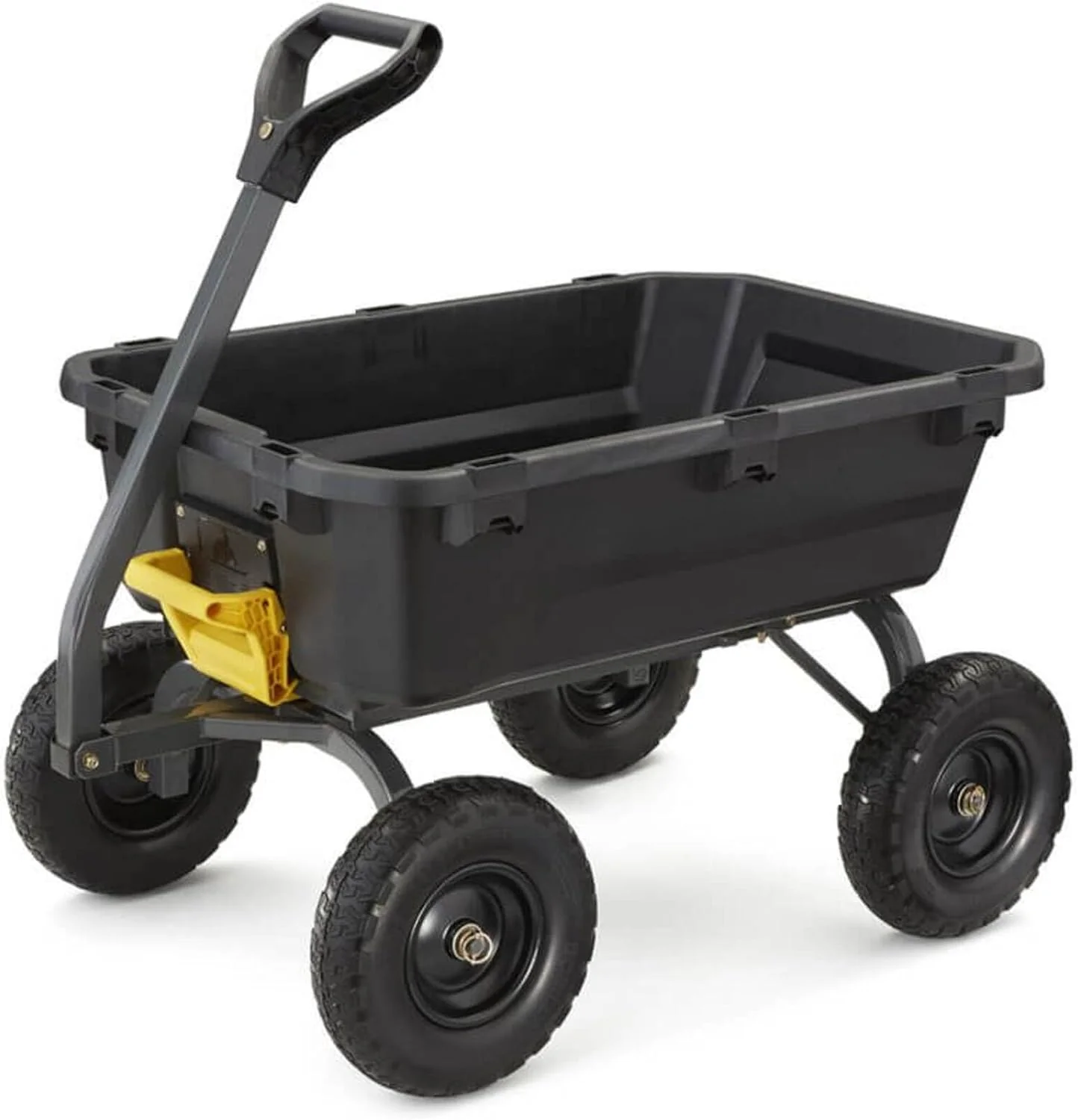 2026 SalesHeavy-Duty Poly Dump Garden Cart with No-Flat Tires, 7 Cubic Feet, 1200-Pound Capacity, Black