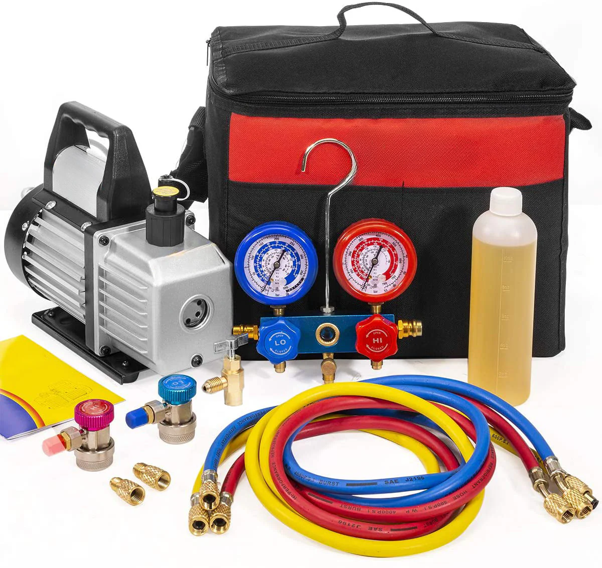 2026 Sales3CFM 1/4 HP Vacuum Pump HVAC Refrigeration AC Manifold Gauge