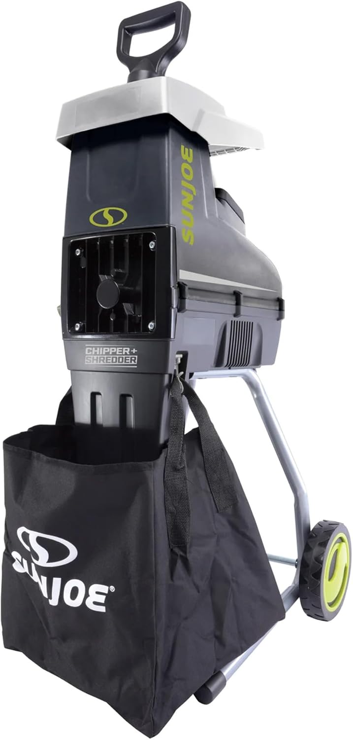 2026 Sales15 Amp Electric Silent Wood Chopper/Deburr Machine, cutting diameter 1.7 inches, reduction ratio 21:1, wheel diameter 7 inches, equipped with a safety hopper, green appearance