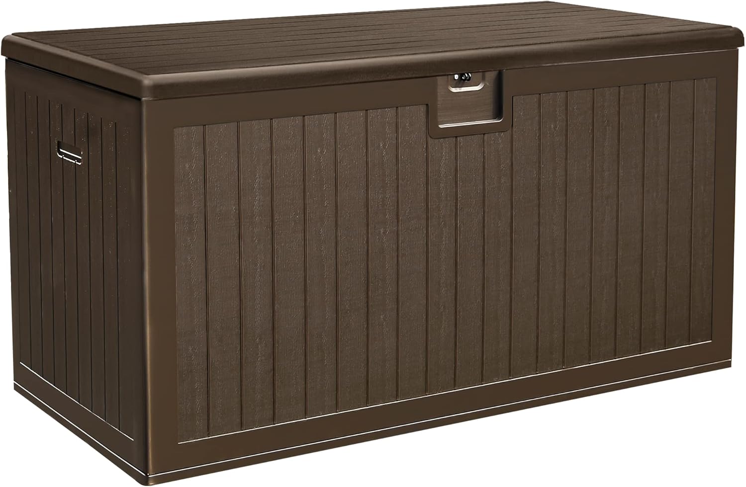 2026 Sales150-gallon double-tiered storage box, equipped with partitions and side handles, suitable for outdoor large storage purposes, can hold patio furniture cushions and garden pool accessories, waterproof and lockable.