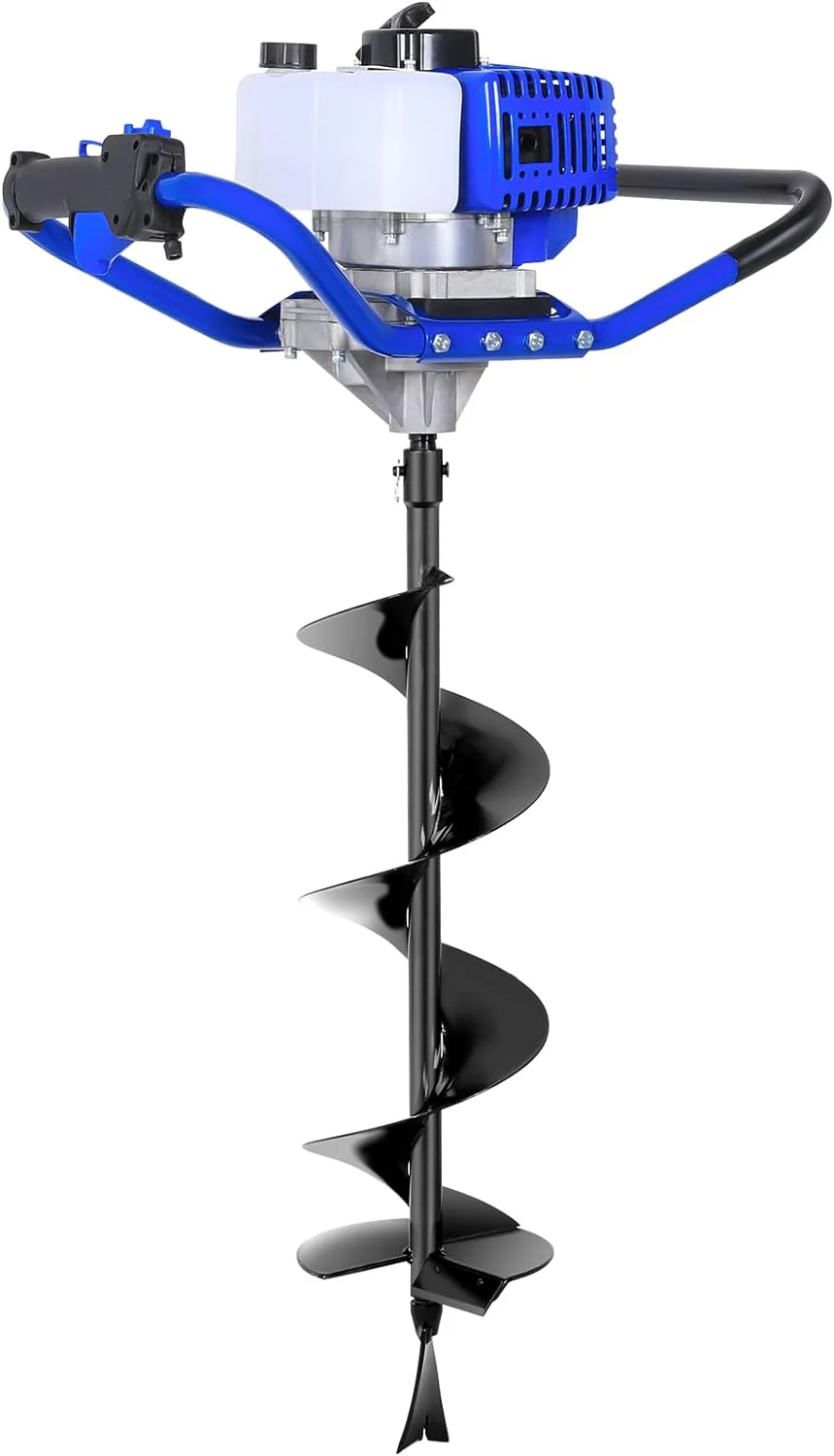 2026 SalesPost Hole Digger Gas Powered, 52cc 2.4 HP 2 Stroke Engine Earth Auger with 8