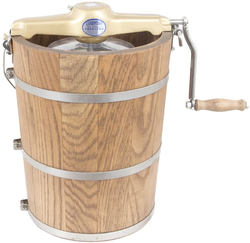 2026 Sales6 qt Ice Cream Maker – Classic Wooden Tub – Hand Crank