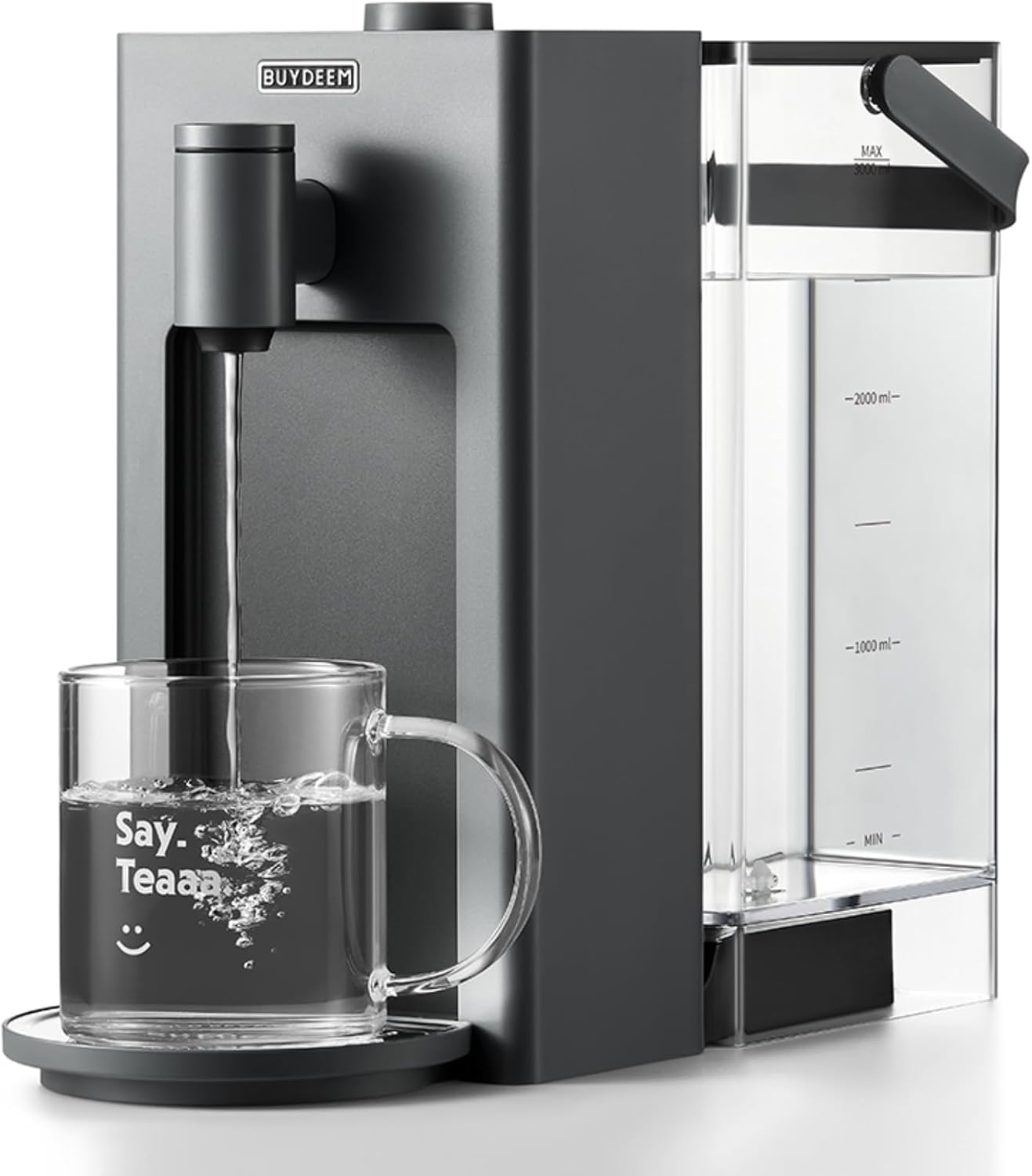 2026 Sales3-liter instant hot water dispenser, desktop water heater, with 8 temperature settings and 5 water volume options, quickly heats up, highly suitable for home and office use, featuring a warm and pleasant light green design.