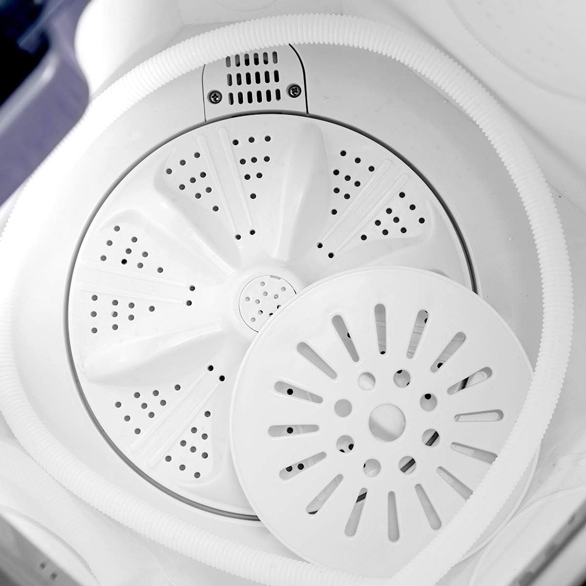 2026 SalesPortable washing machine, capacity 20 pounds, combined design, with the washing machine weighing 12 pounds and the spin dryer weighing 8 pounds. Suitable for use in apartments and campers. Available in gray and white styles.
