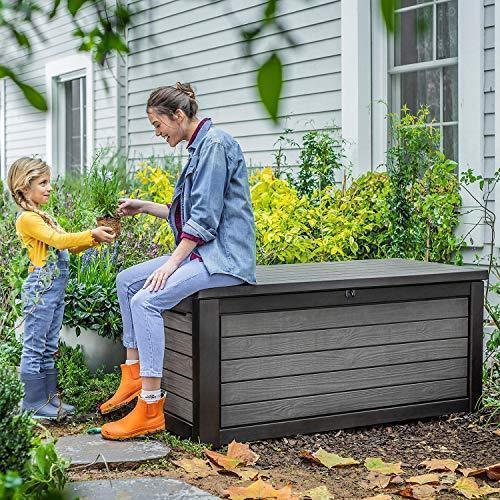2026 Sales165 Gallon Weather Resistant Resin Deck Storage Container Box Outdoor Patio Garden Furniture, Brown