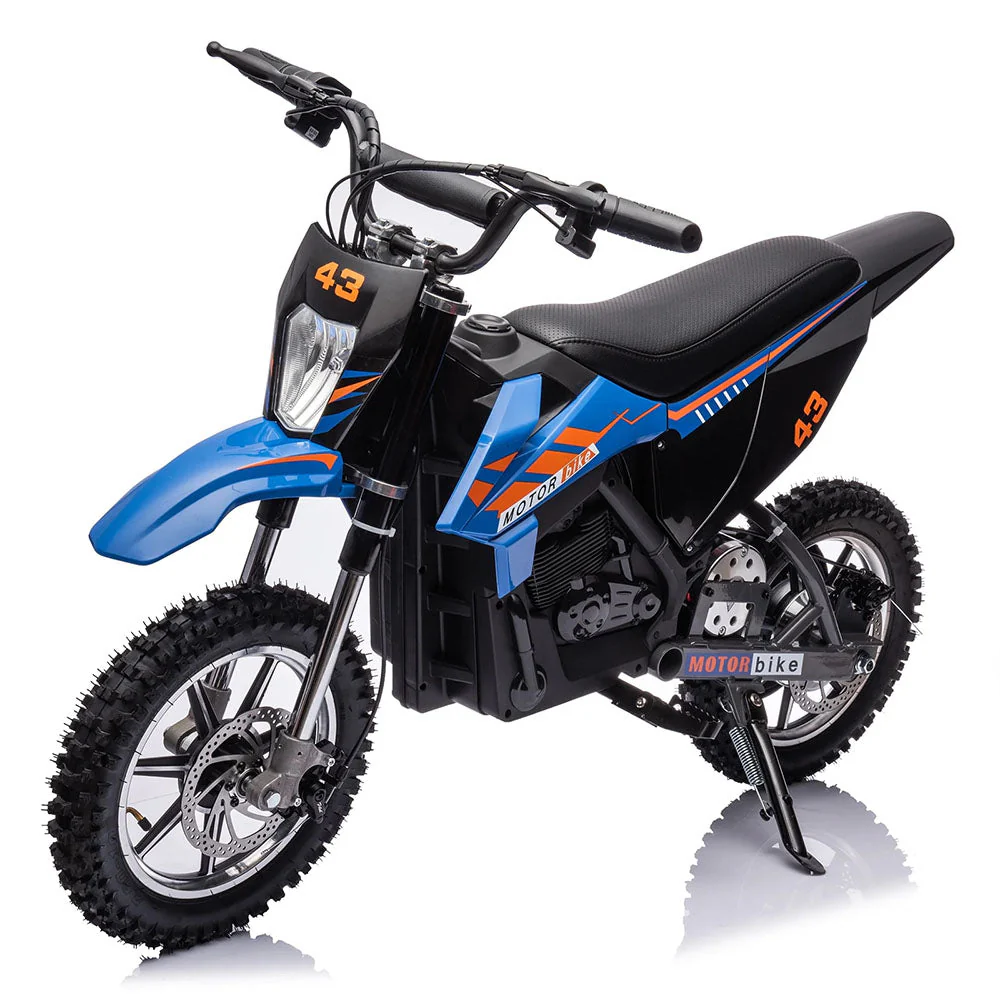 2026 Sales36V Kids Electric Dirt Bike, 36V, 350W, 15.5MPH, LED, 175lbs Max – Blue