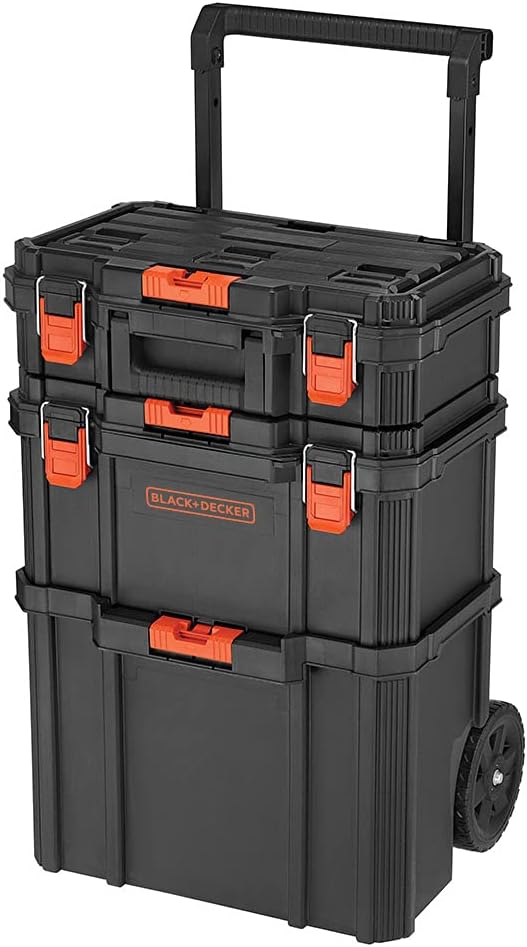 2026 SalesStackable storage system - Three-piece set (small toolbox, dark-colored toolbox and rolling handbag)