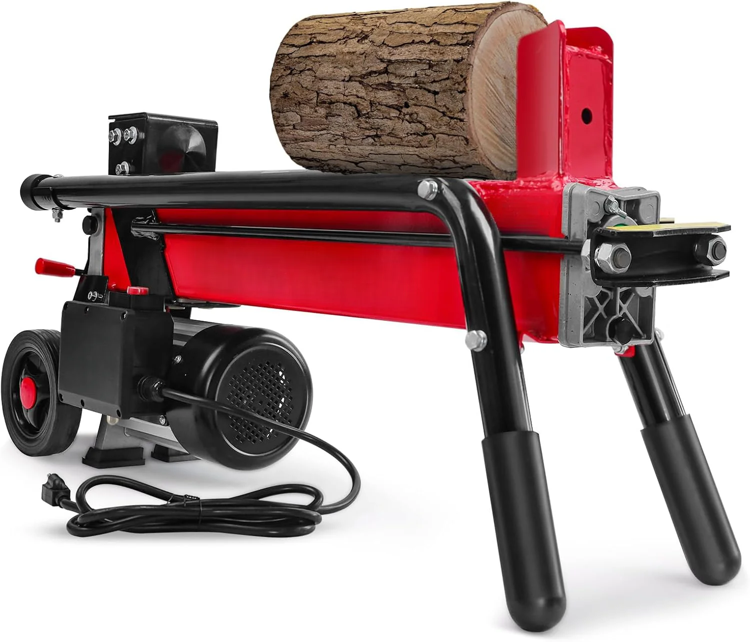 2026 SalesElectric Log Splitter 7-Ton - Efficient Wood Splitter with 3500 Motor Speed, 15 Amp, Horizontal Full Beam Design and Steel Wedge for Firewood & Kindling Cutting