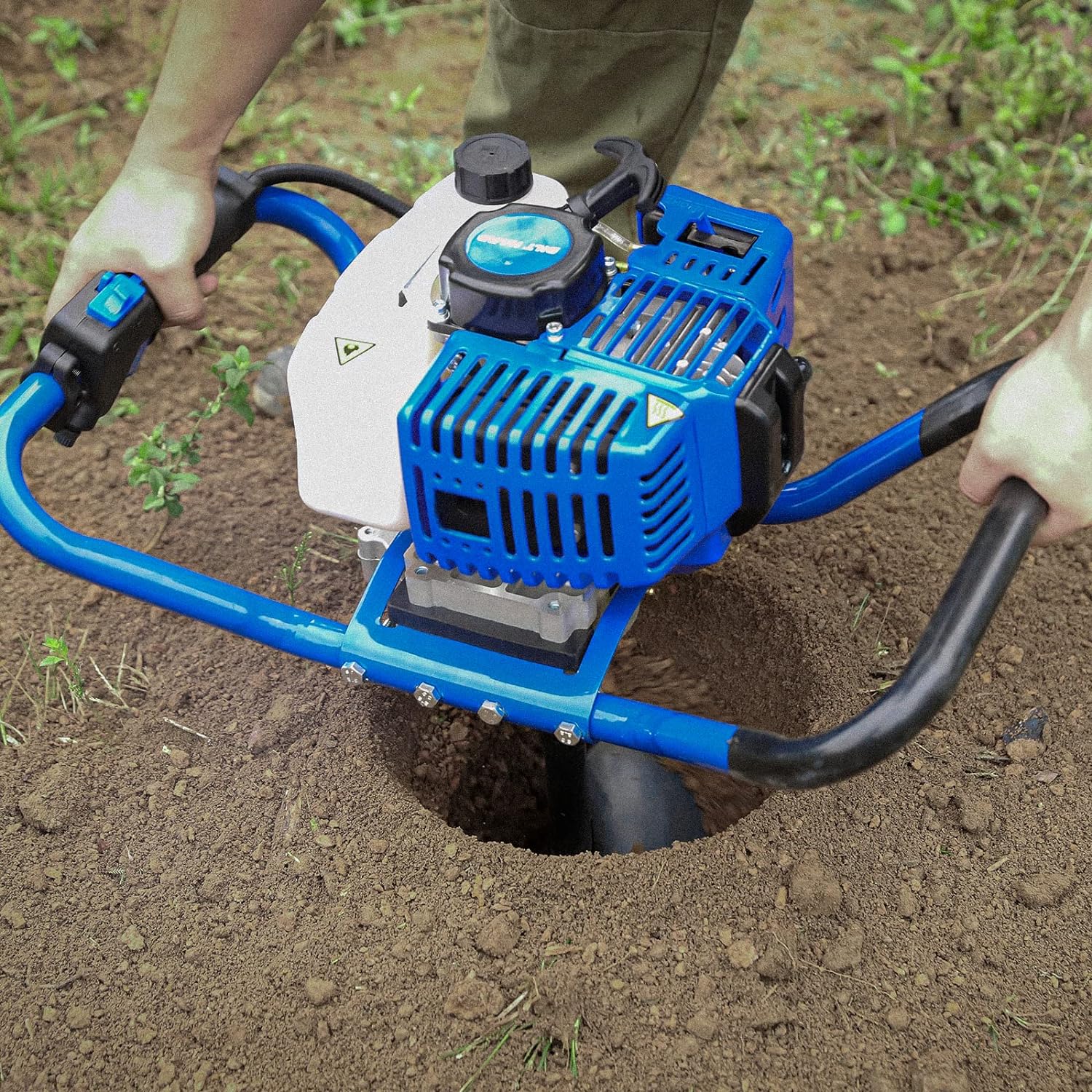 2026 SalesPost Hole Digger Gas Powered, 52cc 2.4 HP 2 Stroke Engine Earth Auger with 8