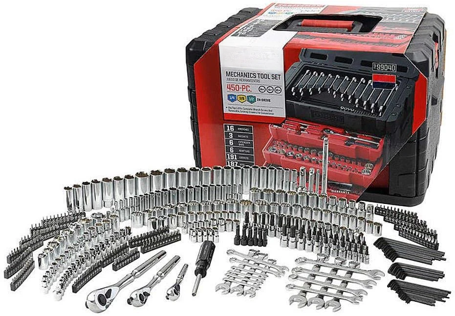 2026 Sales450-Piece Mechanics Tool Set, Ratchet Socket Hand Wrench Toolset