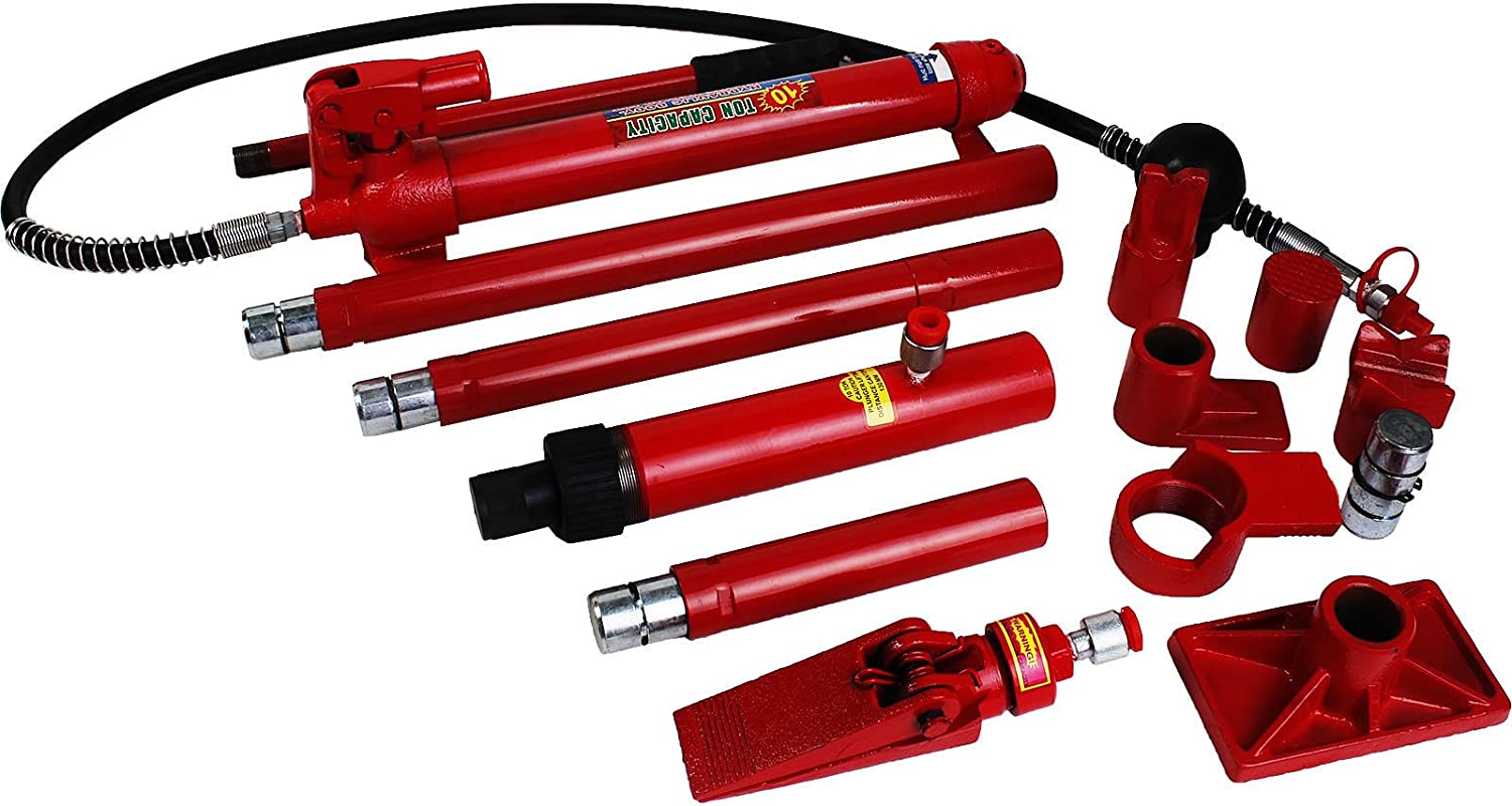 2026 Sales10 Ton Porta Power Hydraulic Jack Repair Kit Auto Shop Air Pump Lift Ram Body Frame Tool Heavy Set