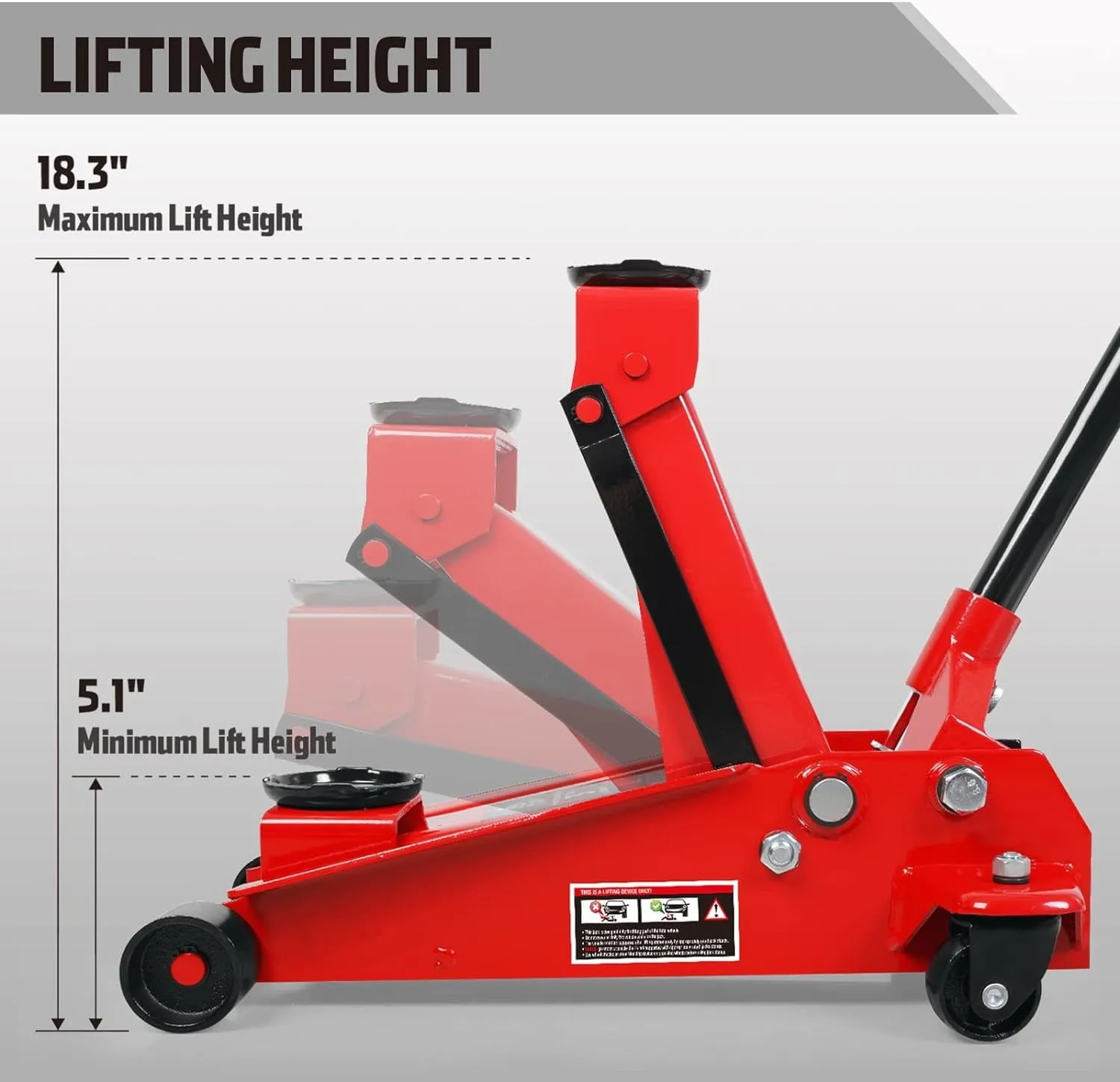 2026 Sales3 Ton Hydraulic Floor Jack with Quick Lift Pump Car Jack, (6,000 lb) Capacity,Red,W83025