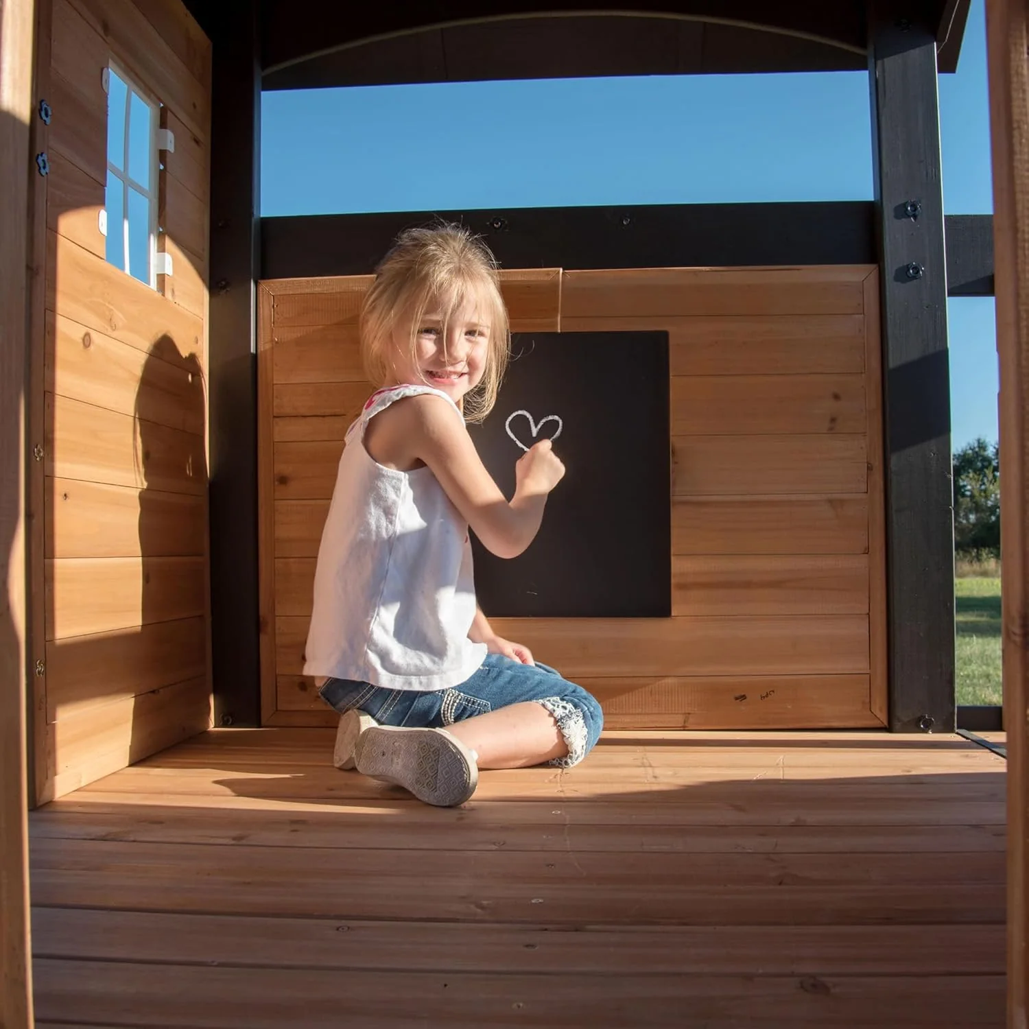 2026 SalesBackyard Discovery Canyon Creek Cedar Wood Swing Set with Wave Slide, Clubhouse, Play Kitchen, Picnic Area, Belt Swings, Web Swing, Rock Wall, Balconies, Playhouse, Step Ladder, Outdoor Playset