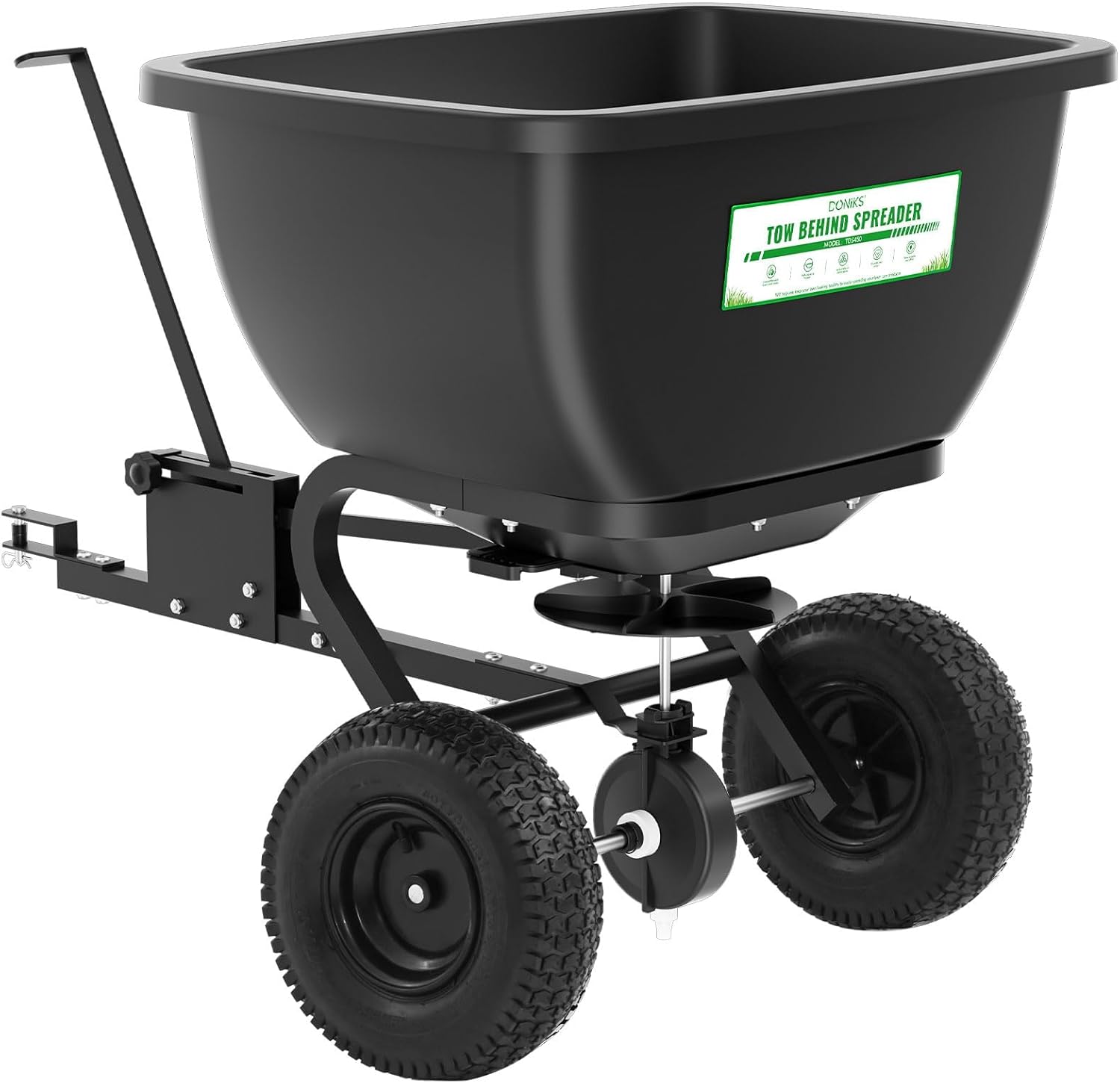 2026 SalesTow Behind Broadcast Spreader, 200 LB Capacity,Fertilizer Spreader Holds up to 550 lbs with 13
