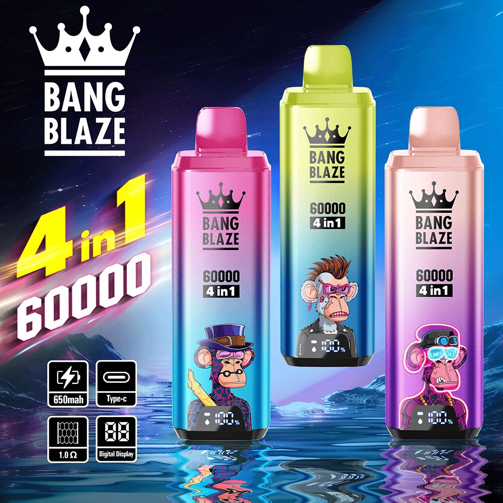 Bang Blaze 60000 60k Puffs 4 in 1 Flavors Newest Original Rechargeable LCD Display Disposable Vape product image
