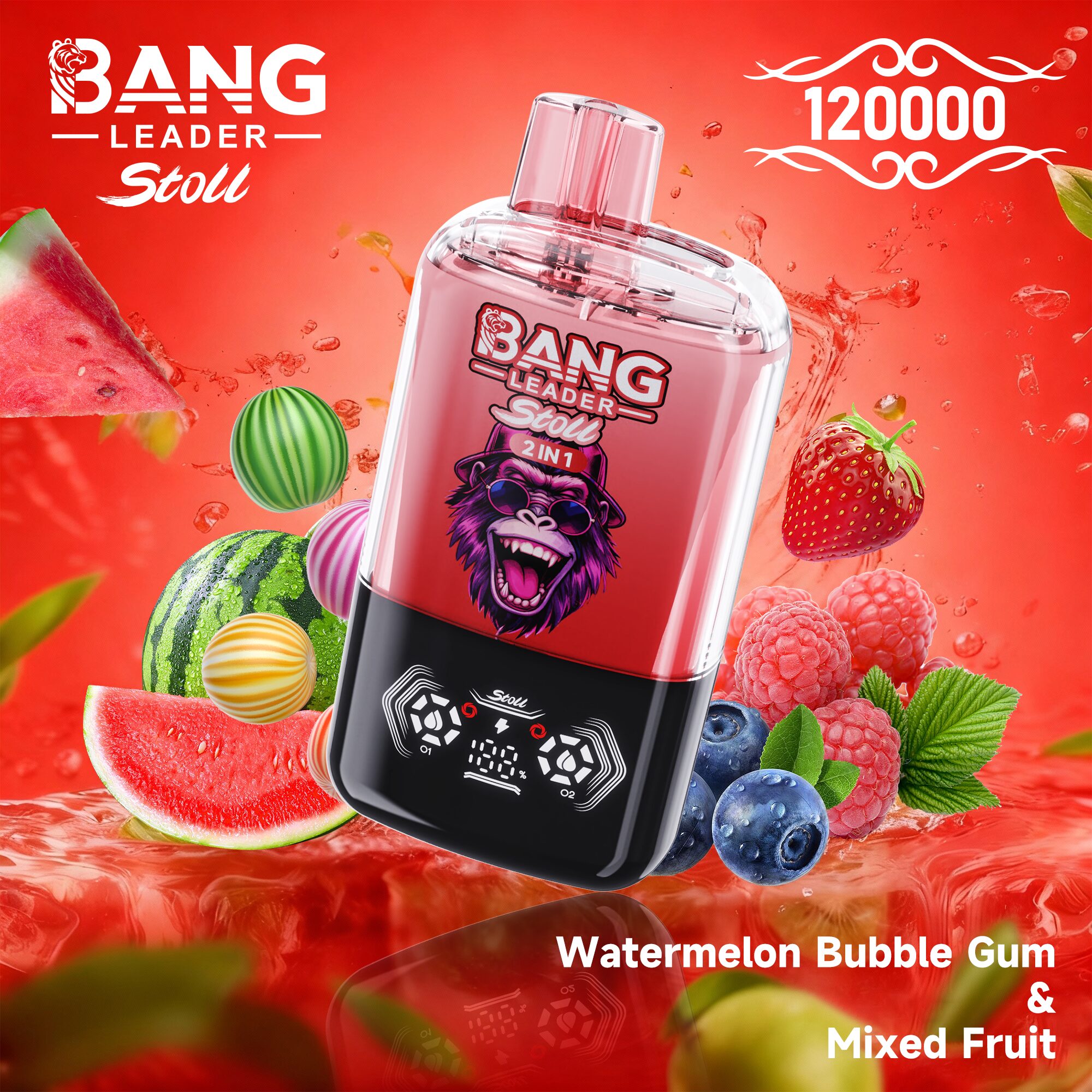 Bang Leader Stoll 120K 120000 Puffs Double Taste&Anti-Leak Design LED Display Disposable Vape product image