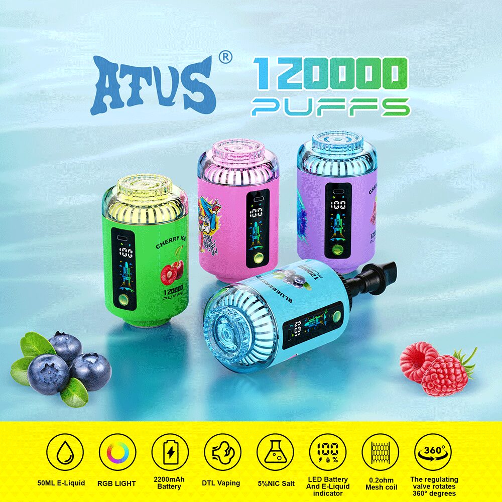 ATVS 120000 120K Puffs Hookah Head LED Display DTL Disposable Vape product image