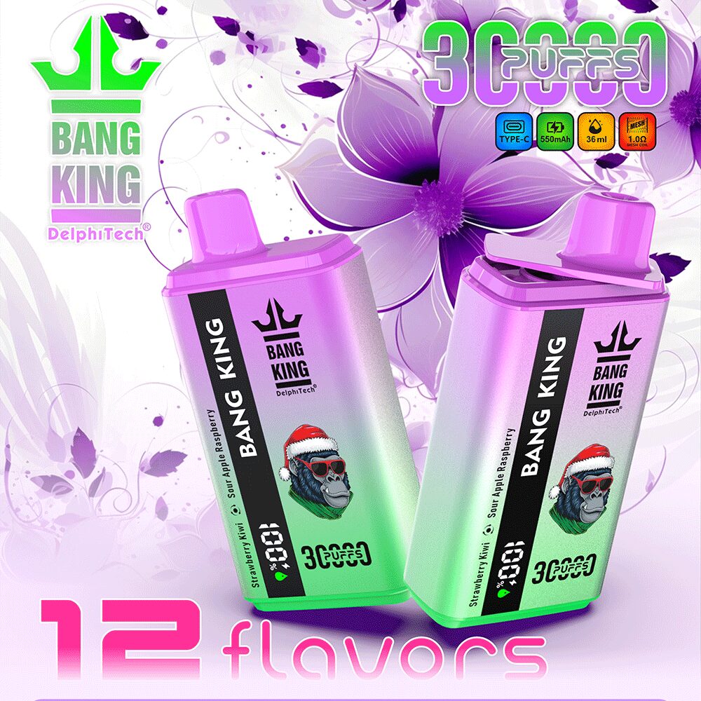 Bang king 30000 30k Puffs 0% 2% 3% 5% Nicotine Double Taste LCD Display Disposable Vape(Box of 3) product image