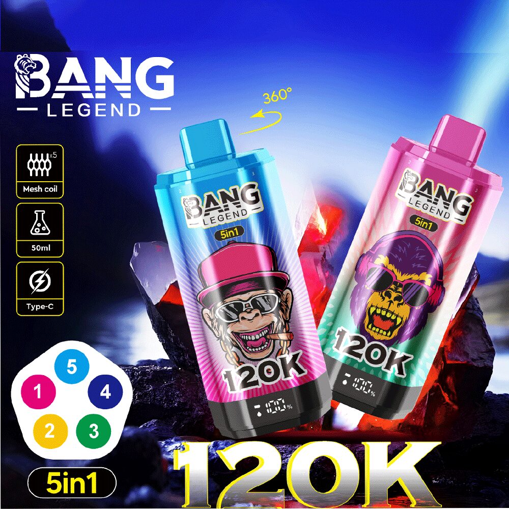 Bang Legend 120000 120K Puffs 5 in 1 Flavors Newest Original Rechargeable LCD Display Disposable Vape product image